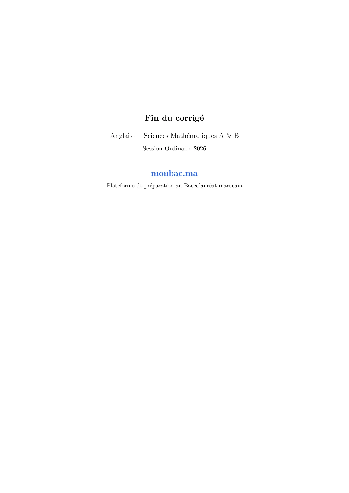 Corrige Anglais Bac PC 2026 page 9