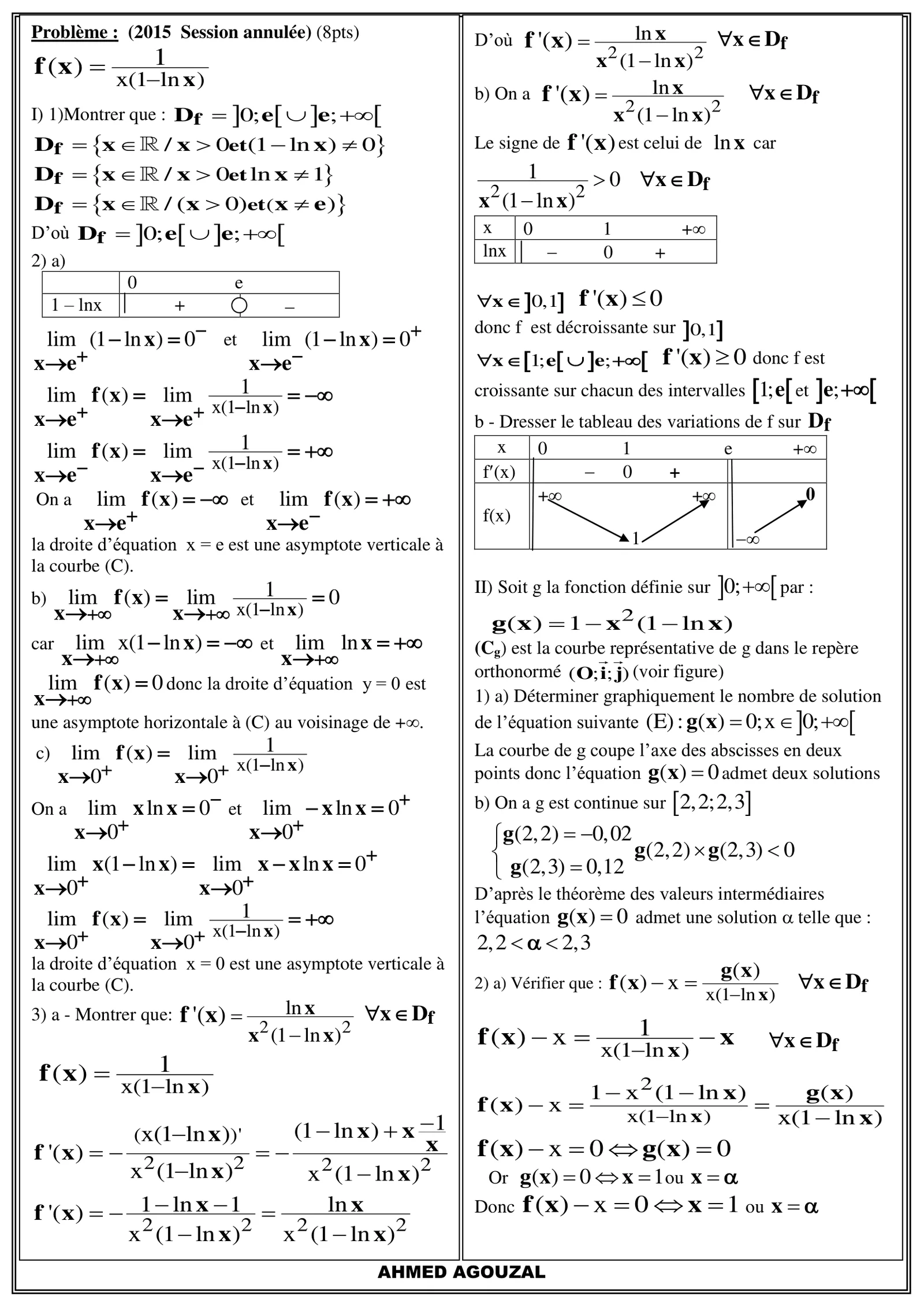 Corrige Math Bac PC 2015 page 3