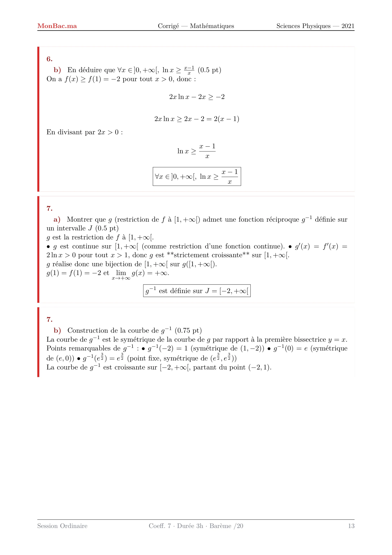 Corrige Math Bac PC 2021 page 13