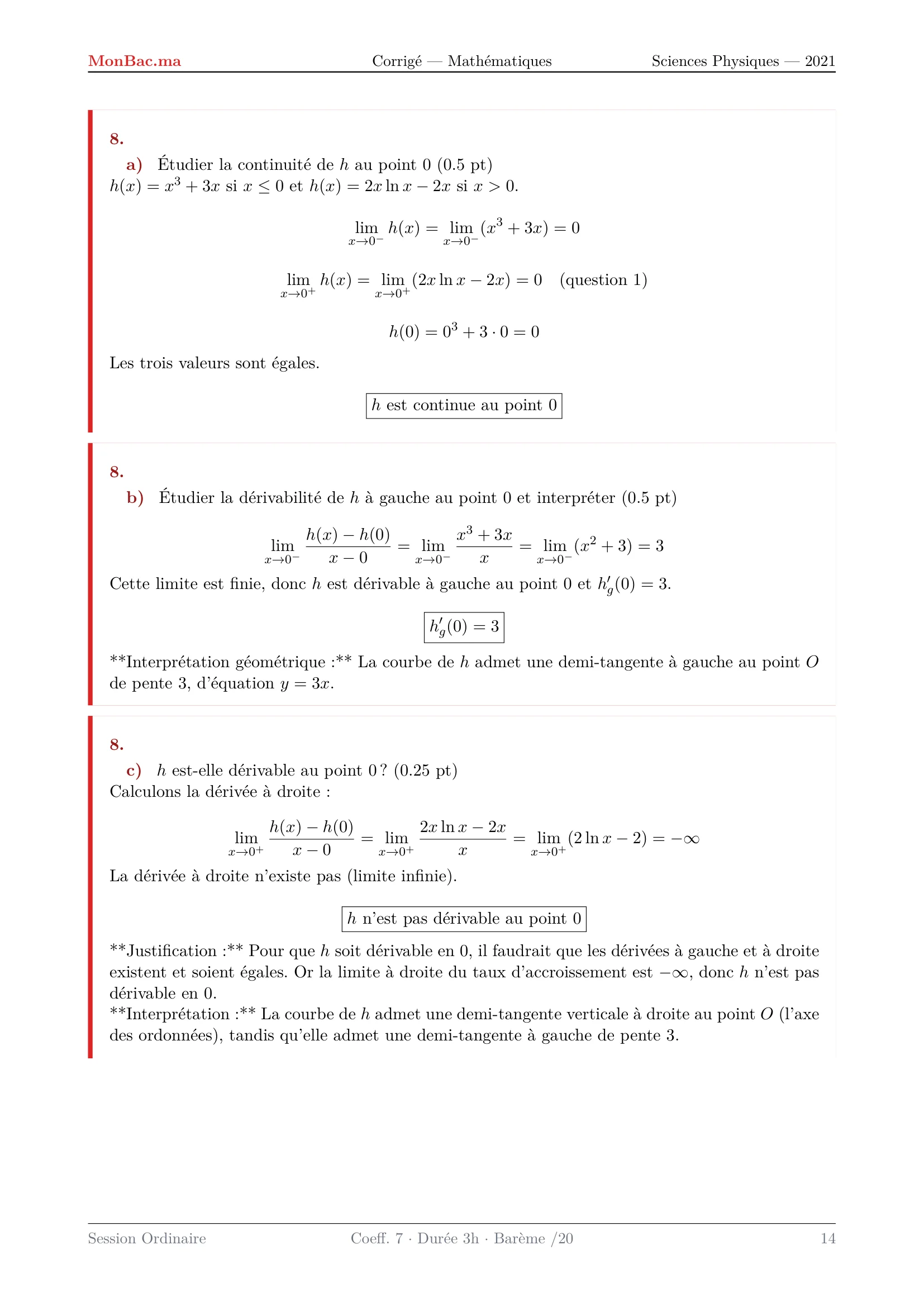 Corrige Math Bac PC 2021 page 14