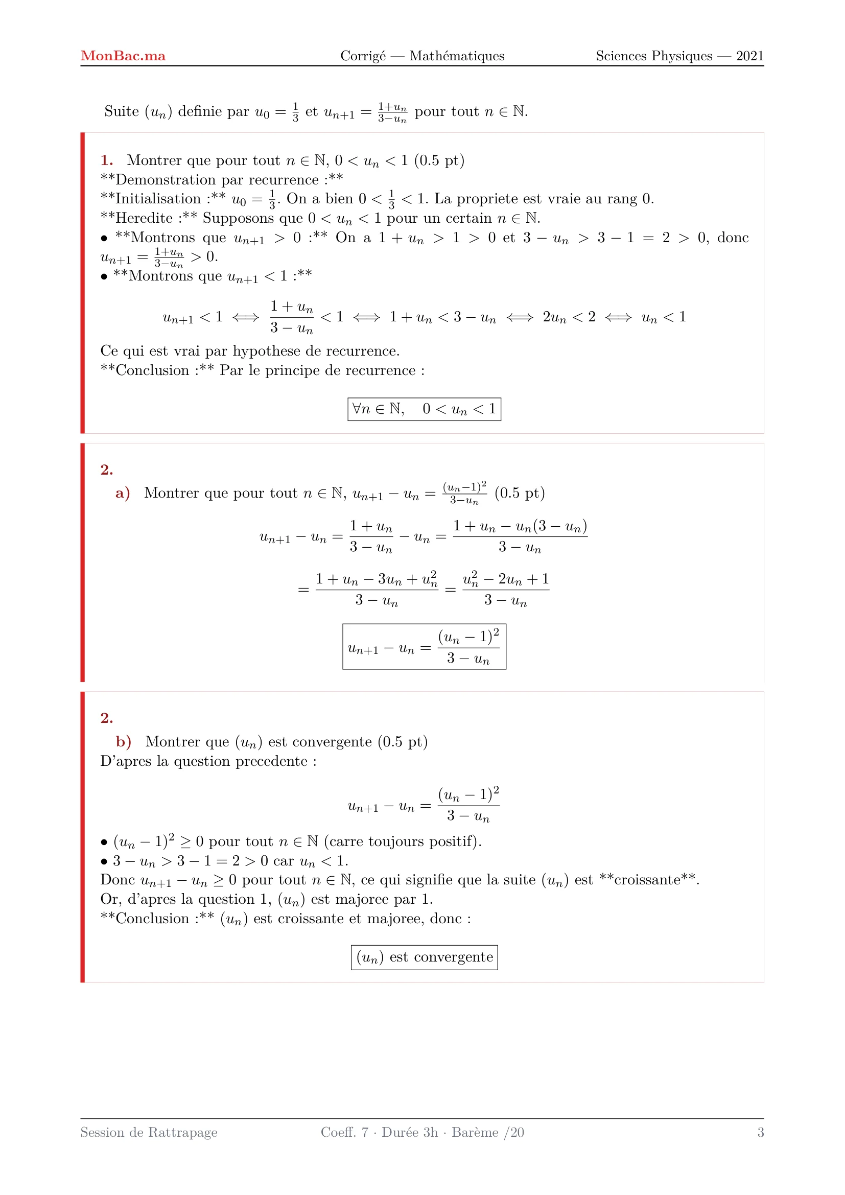 Corrige Math Bac PC 2021 page 3