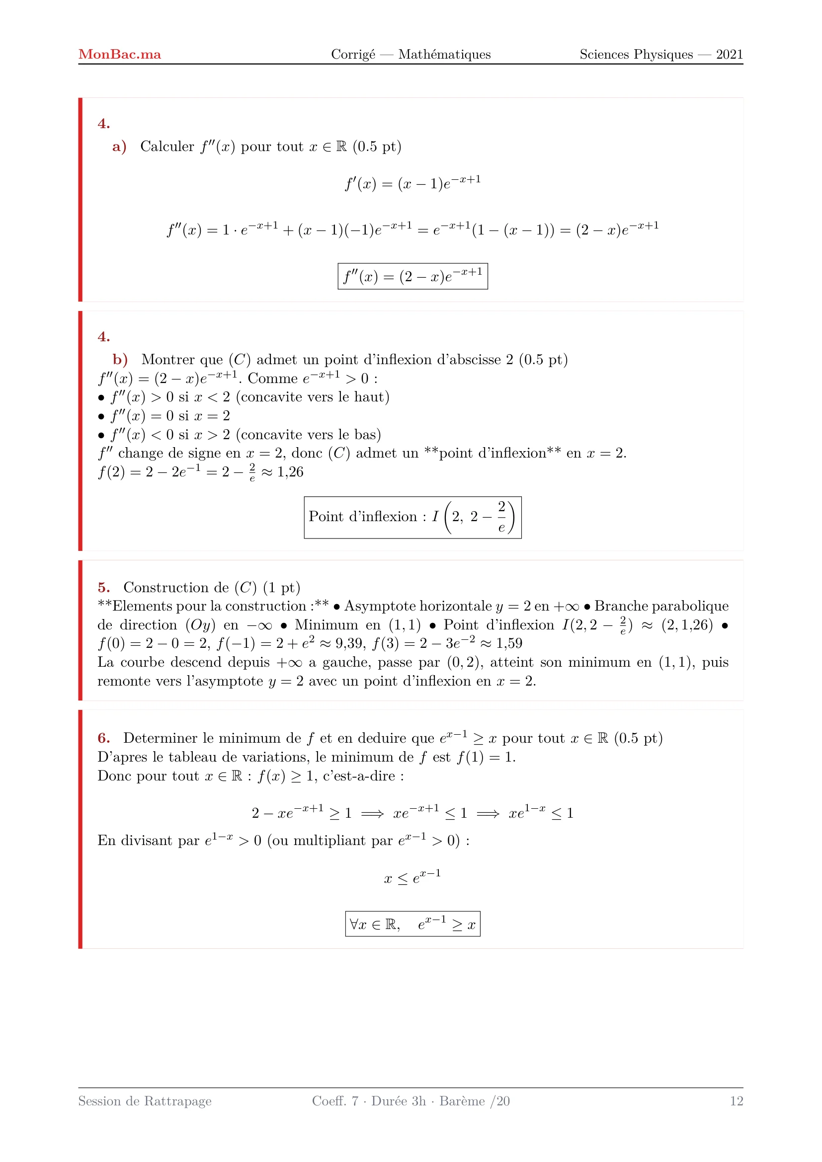Corrige Math Bac PC 2021 page 12