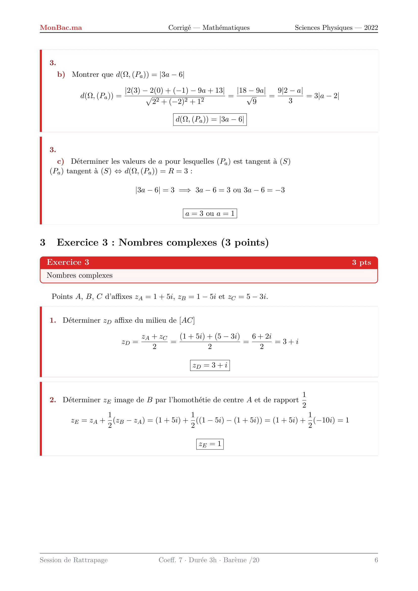 Corrige Math Bac PC 2022 page 6