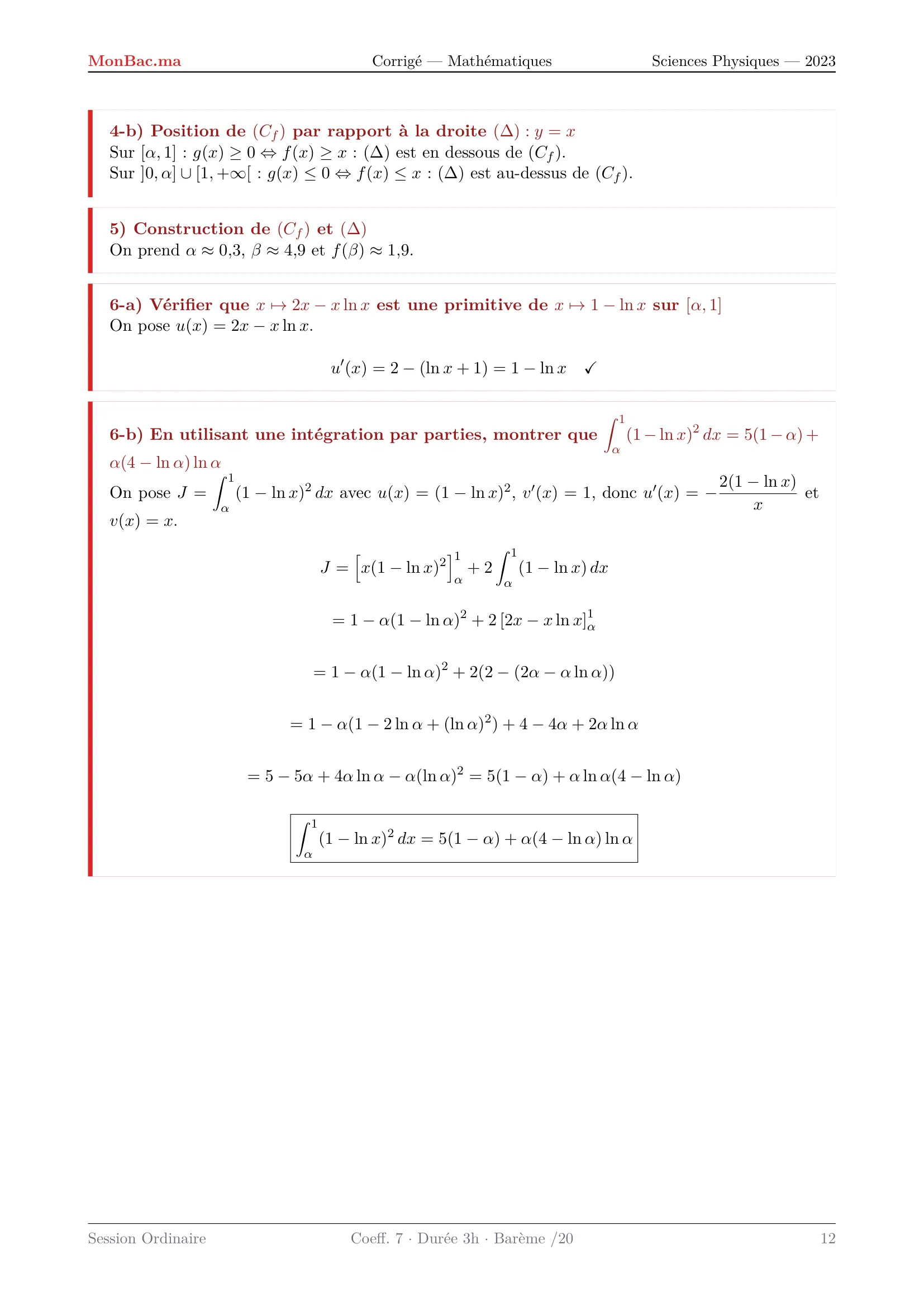 Corrige Math Bac PC 2023 page 12