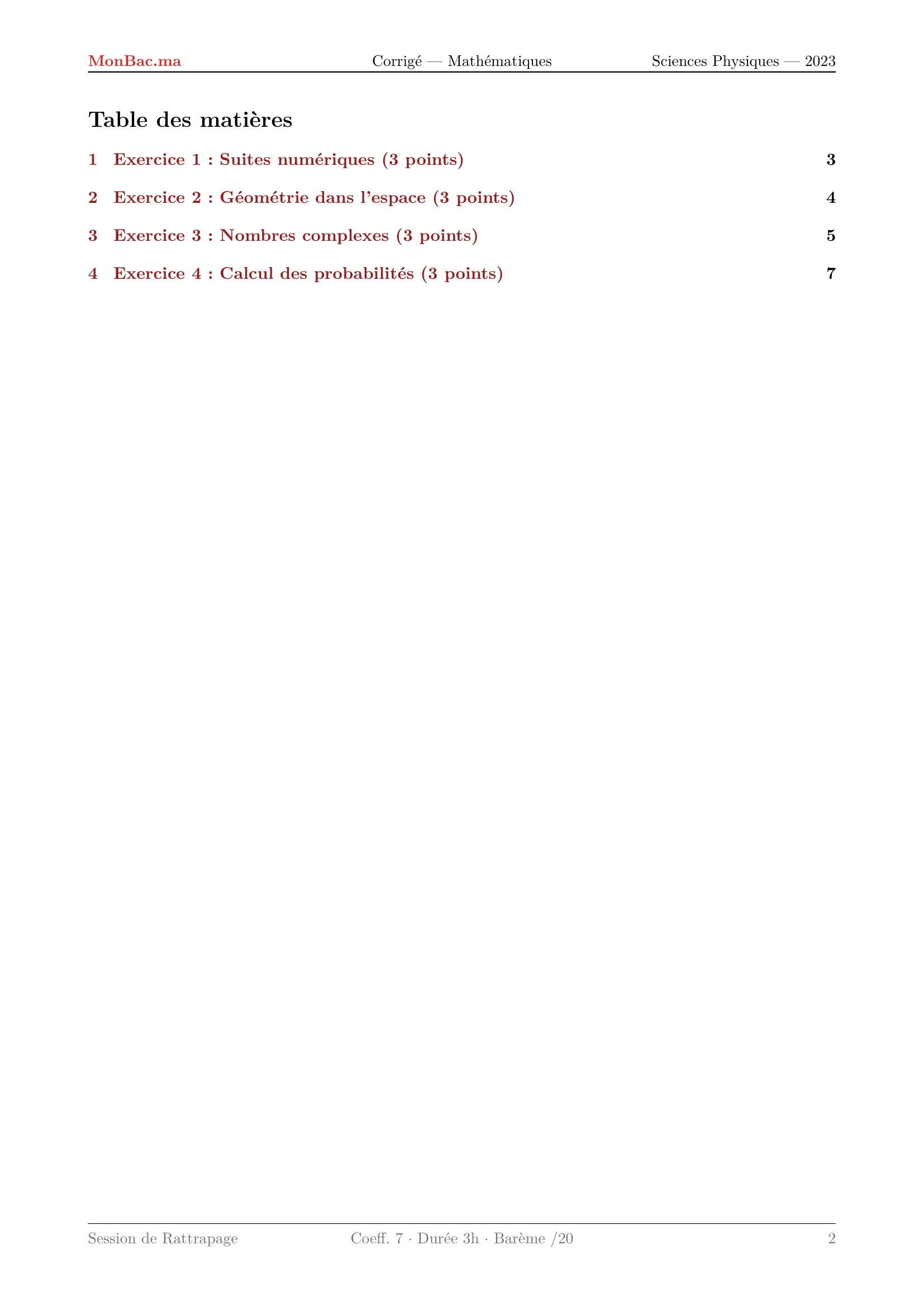 Corrige Math Bac PC 2023 page 2