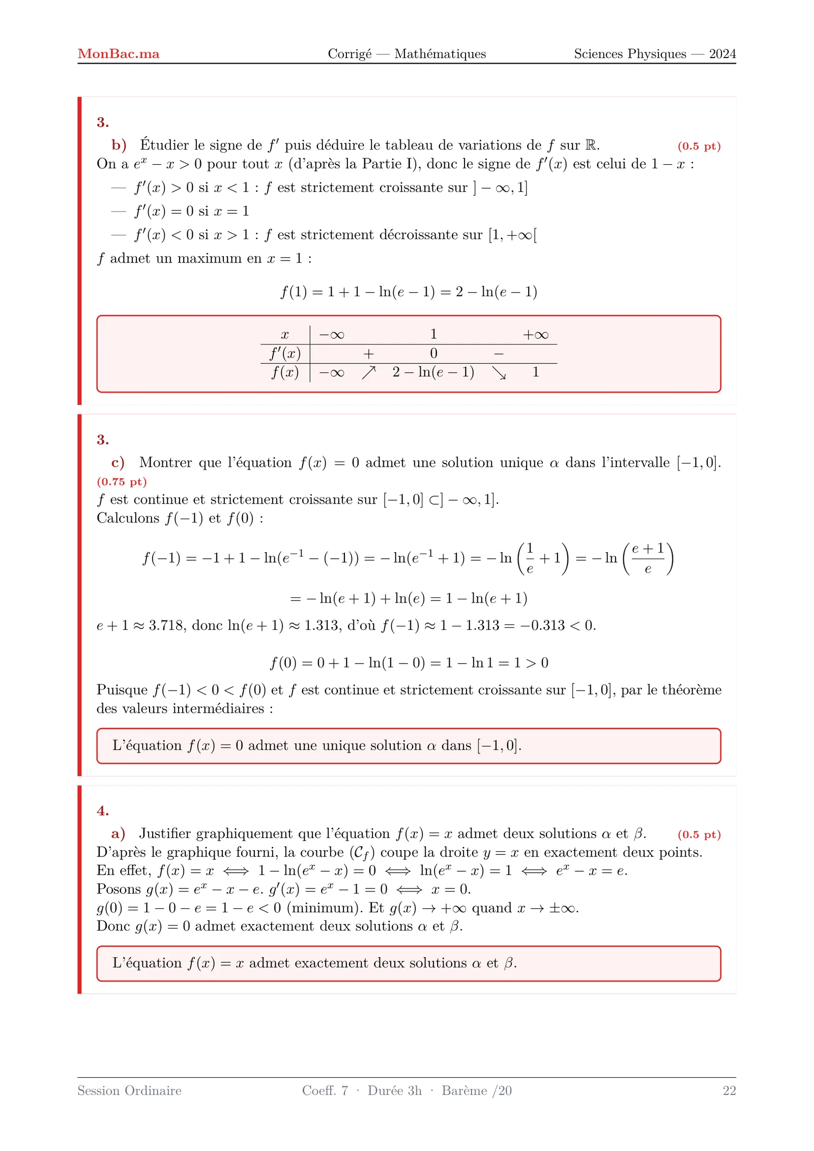 Corrige Math Bac PC 2024 page 22