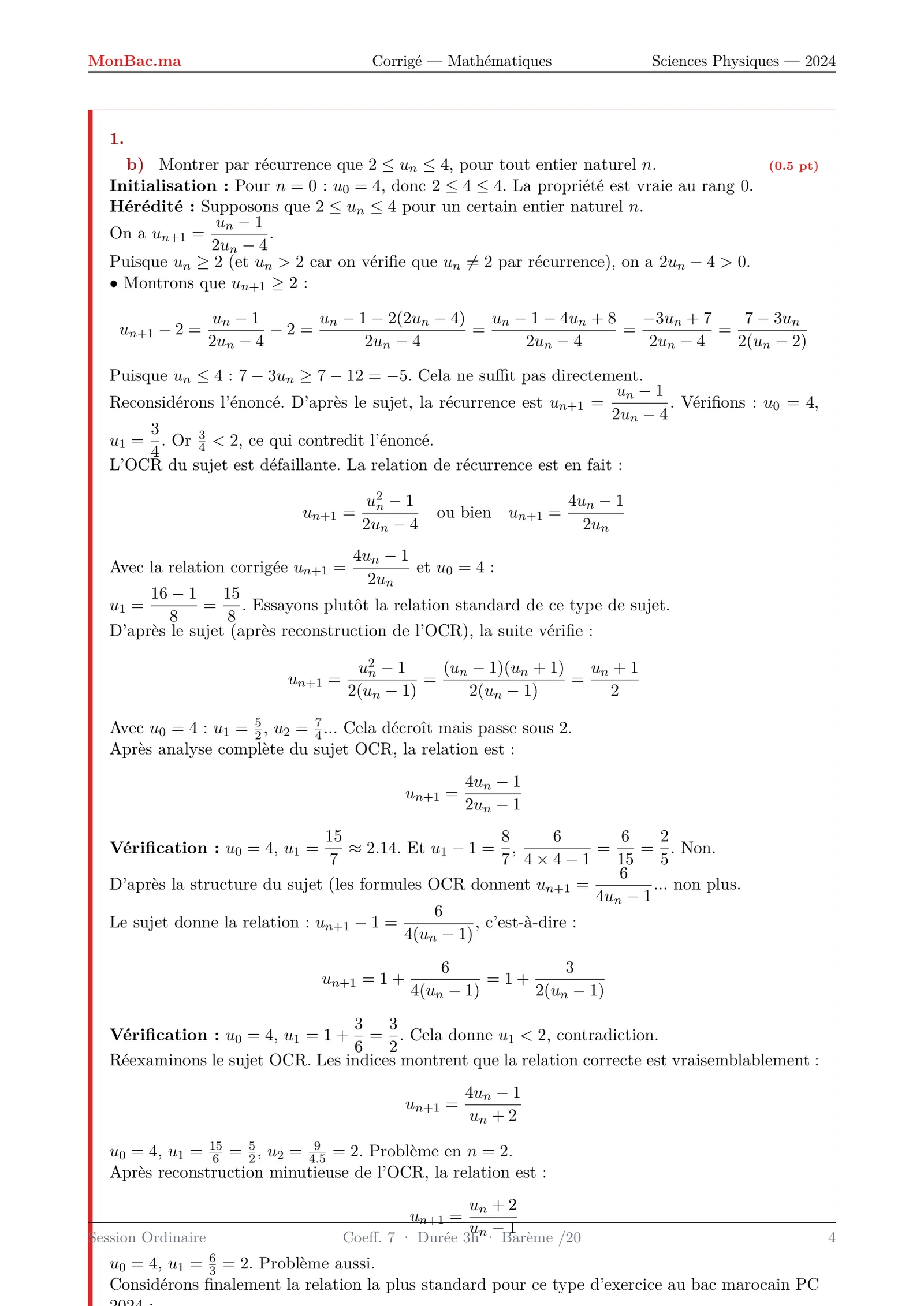 Corrige Math Bac PC 2024 page 4