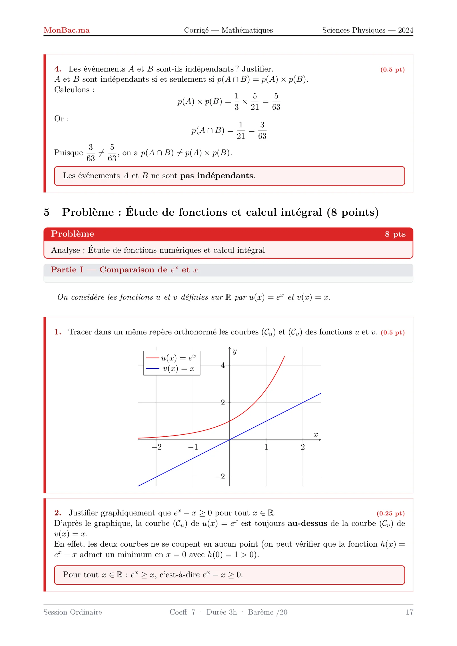 Corrige Math Bac PC 2024 page 17