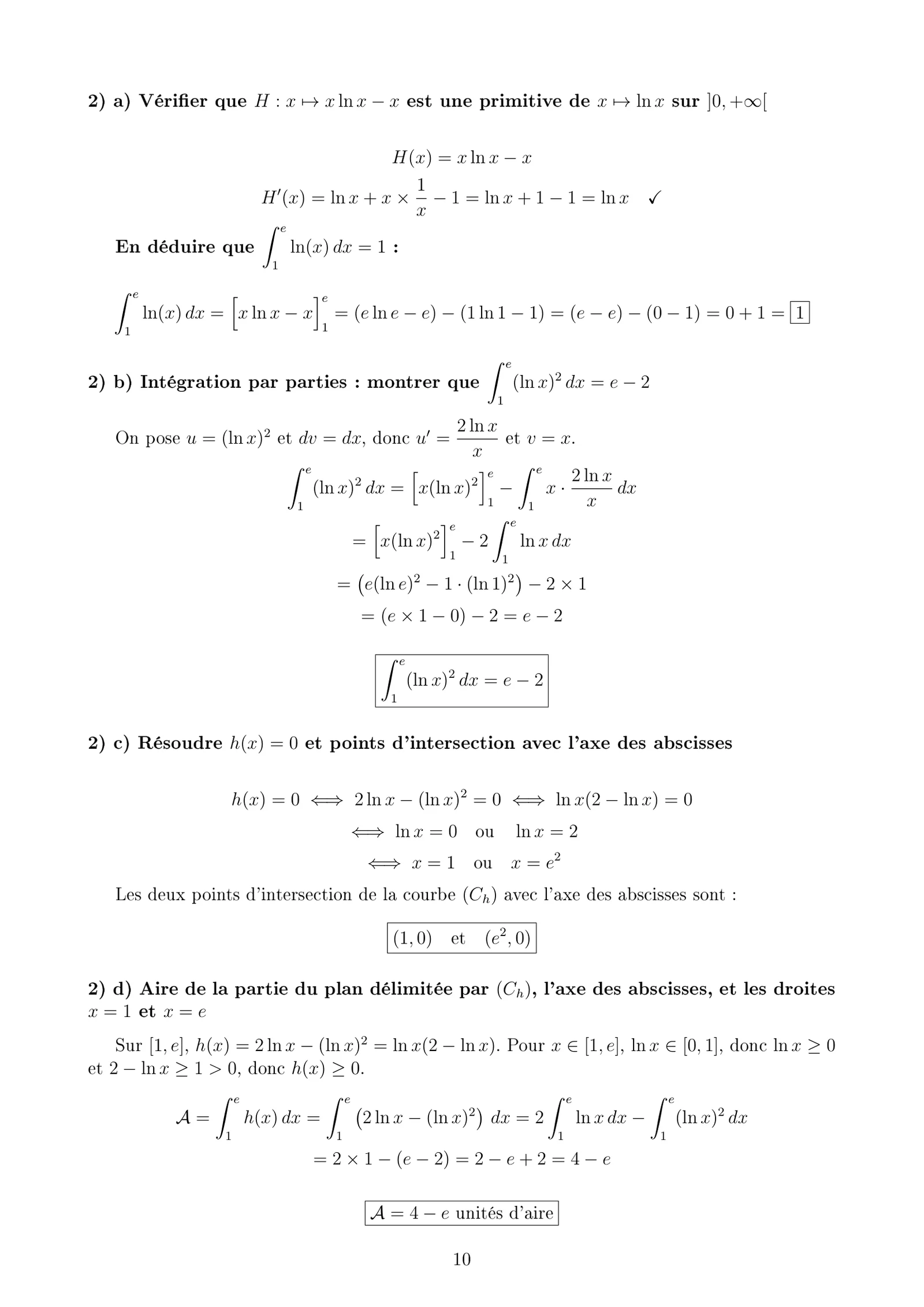 Corrige Math Bac PC 2025 page 10