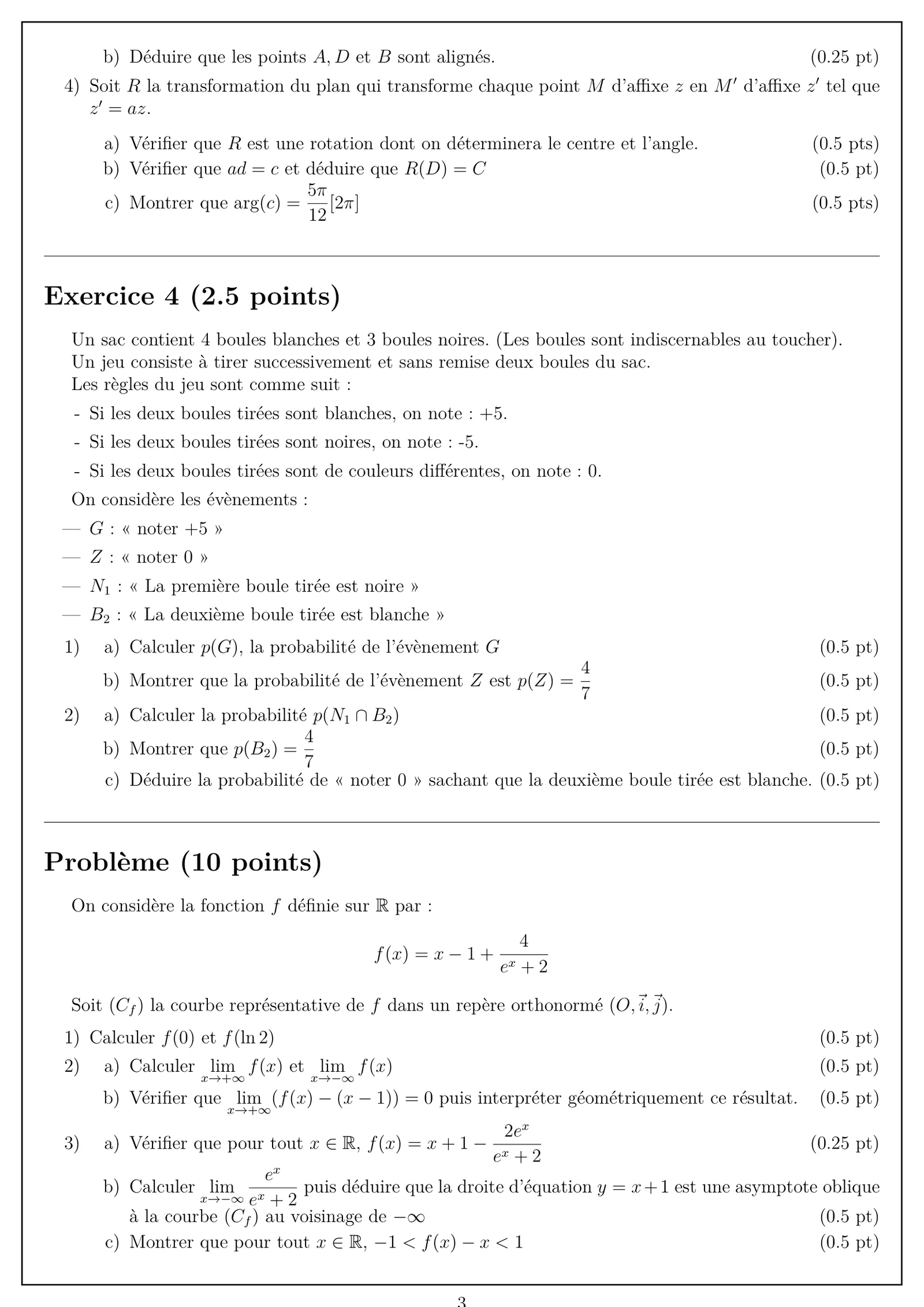 Sujet Math Bac PC 2025 page 3