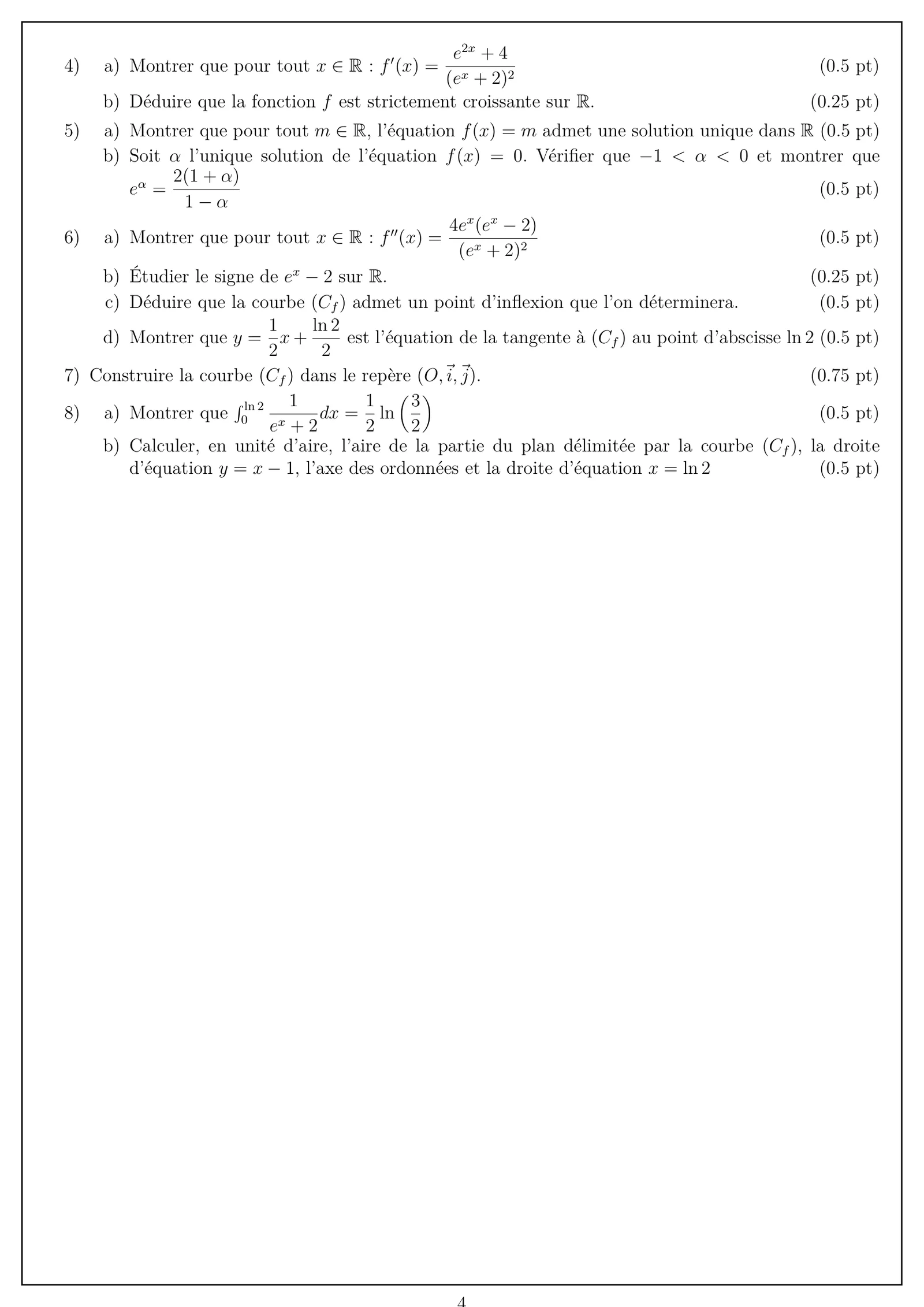 Sujet Math Bac PC 2025 page 4