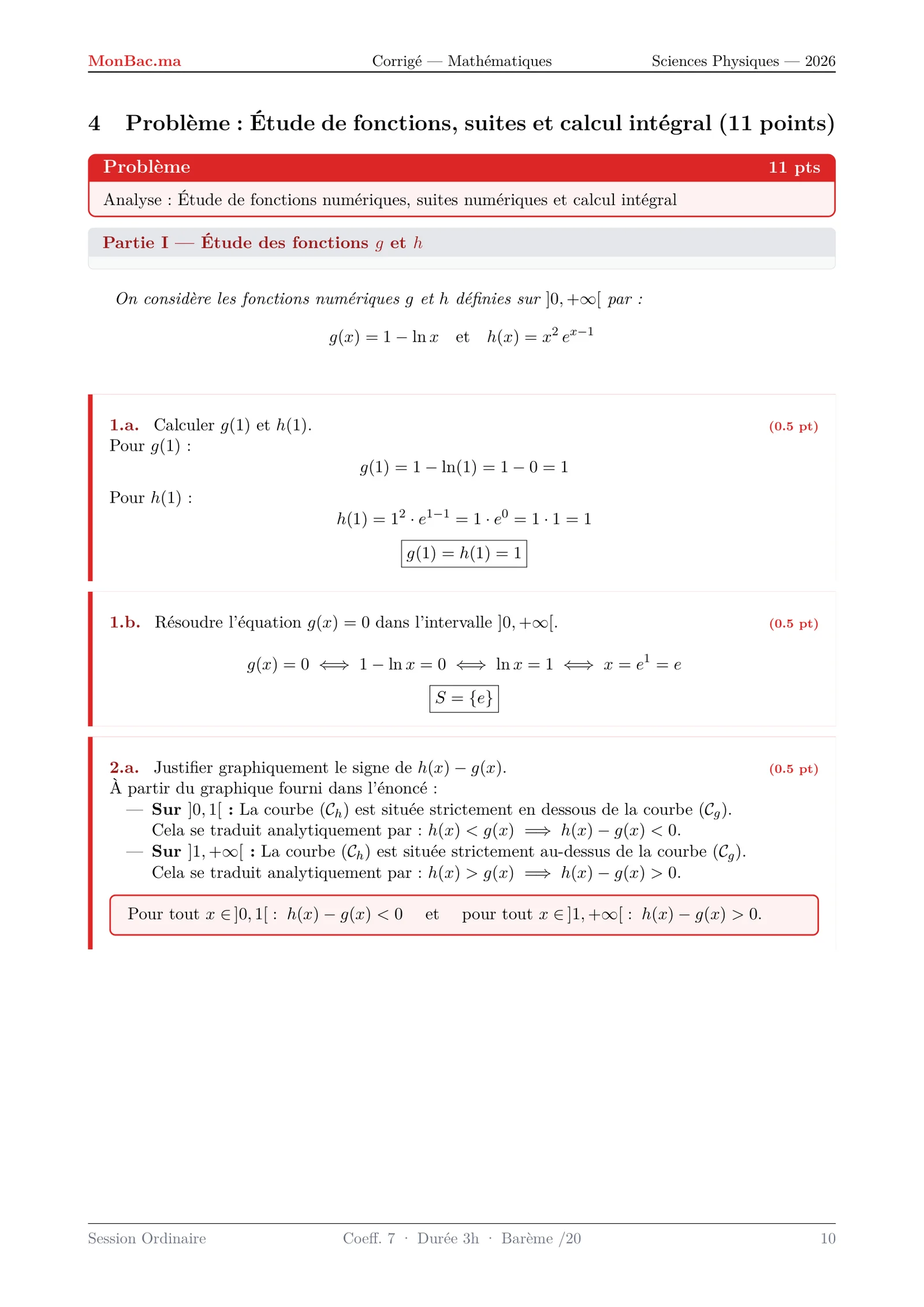 Corrige Math Bac PC 2026 page 10