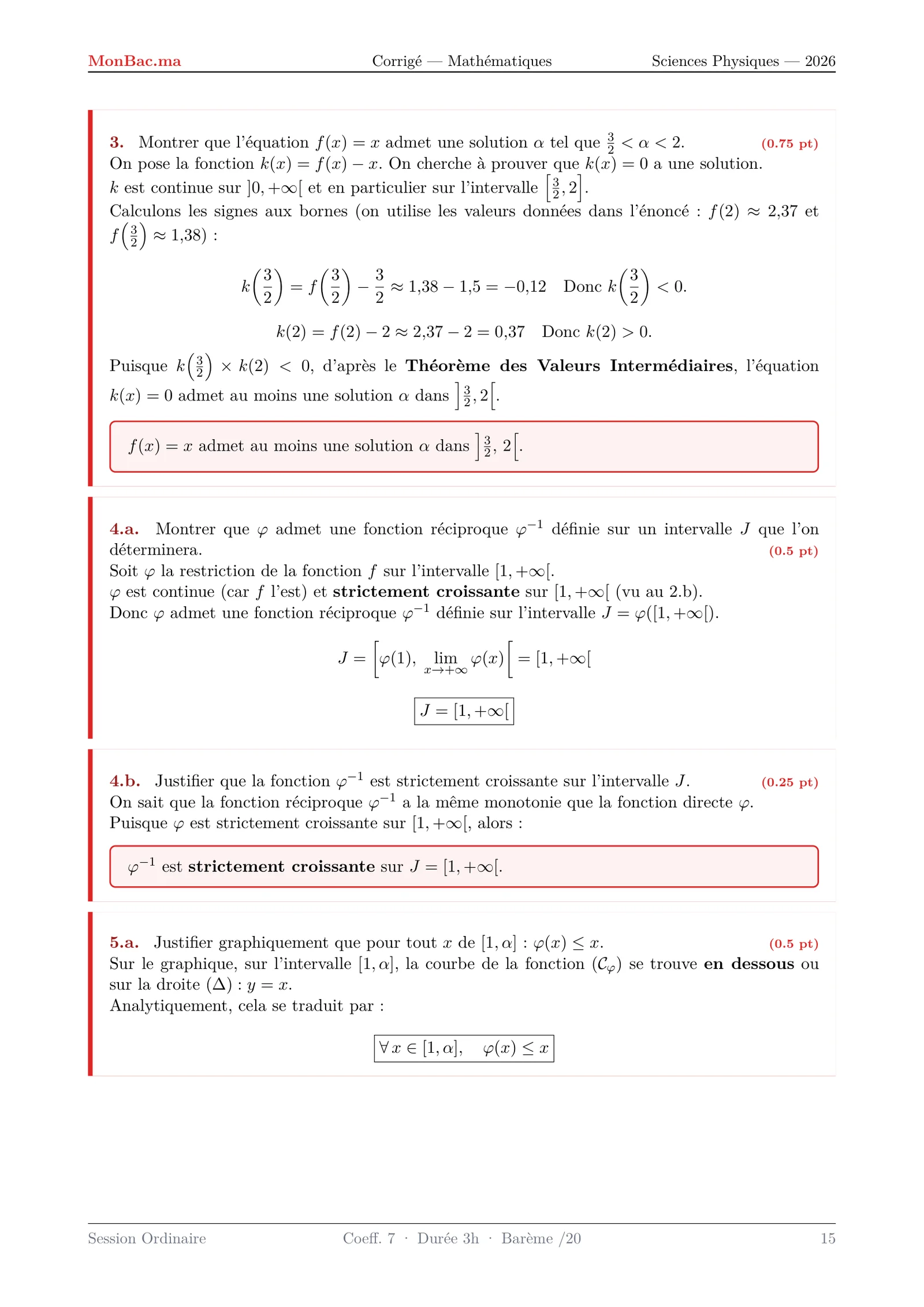 Corrige Math Bac PC 2026 page 15