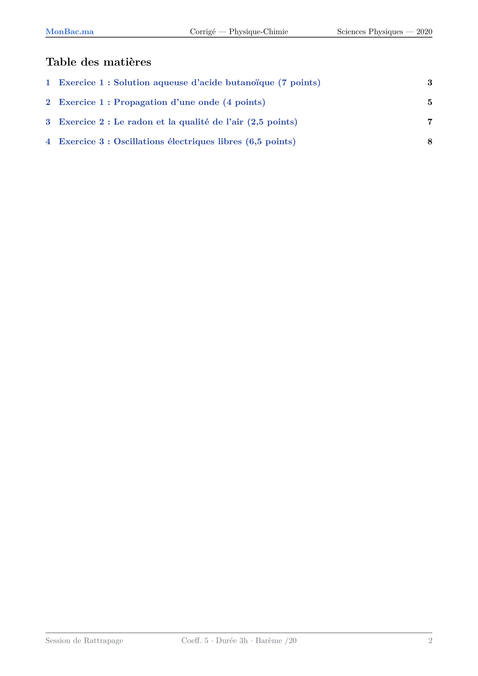Corrige Physique Bac PC 2020 page 2