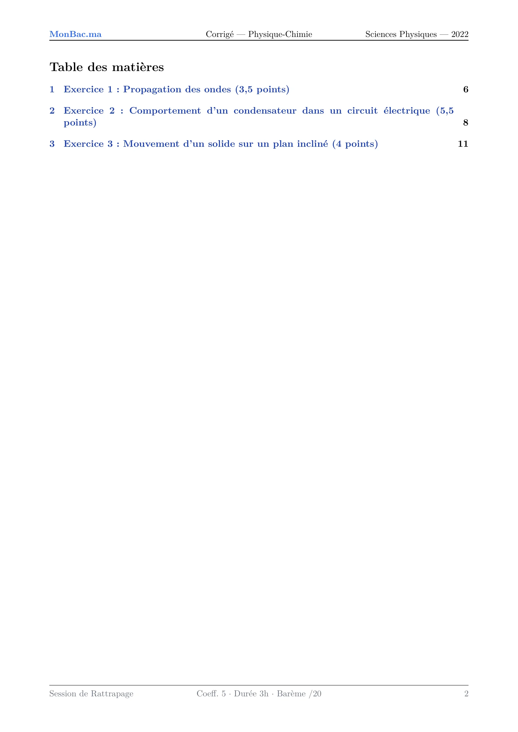 Corrige Physique Bac PC 2022 page 2