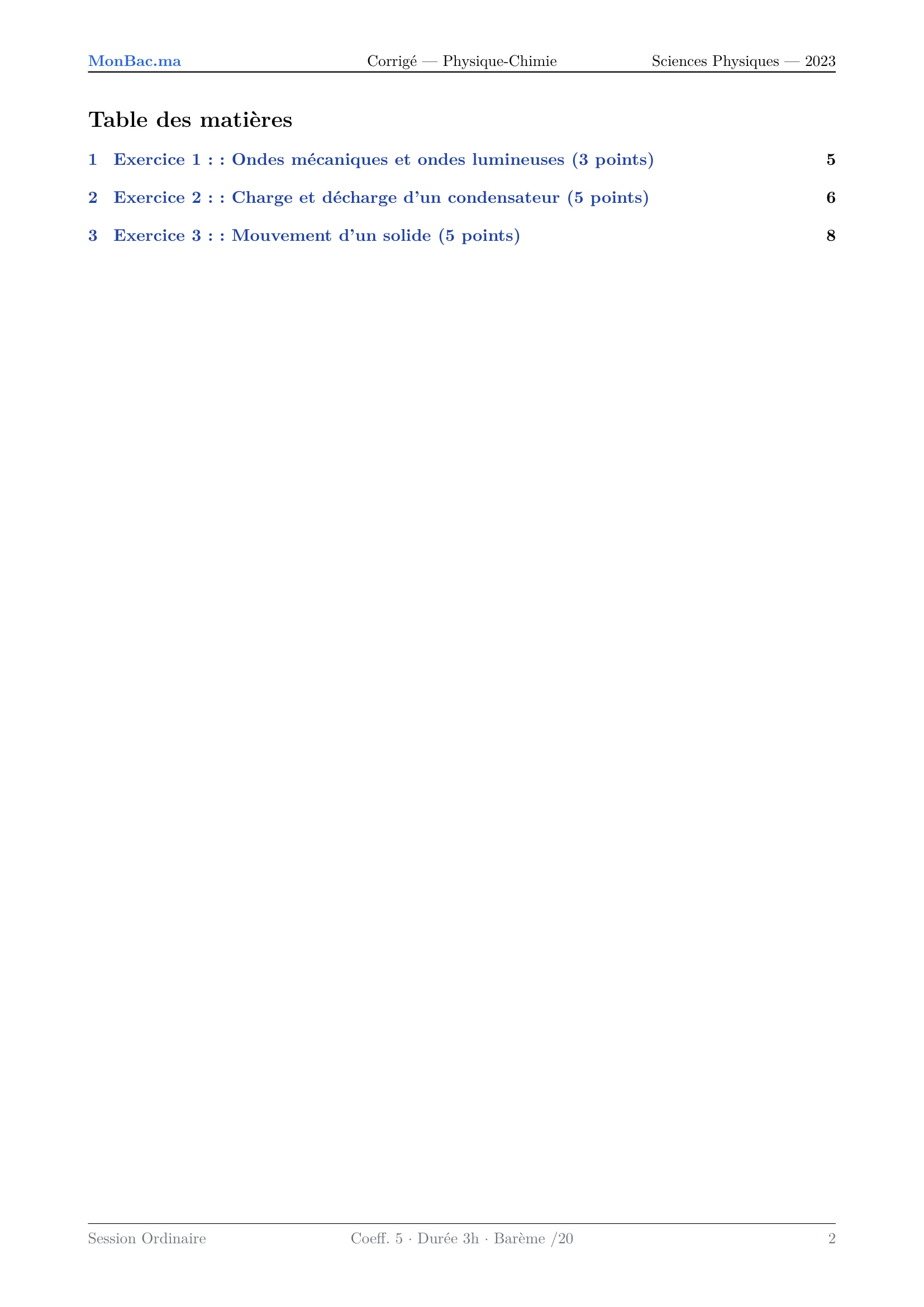 Corrige Physique Bac PC 2023 page 2