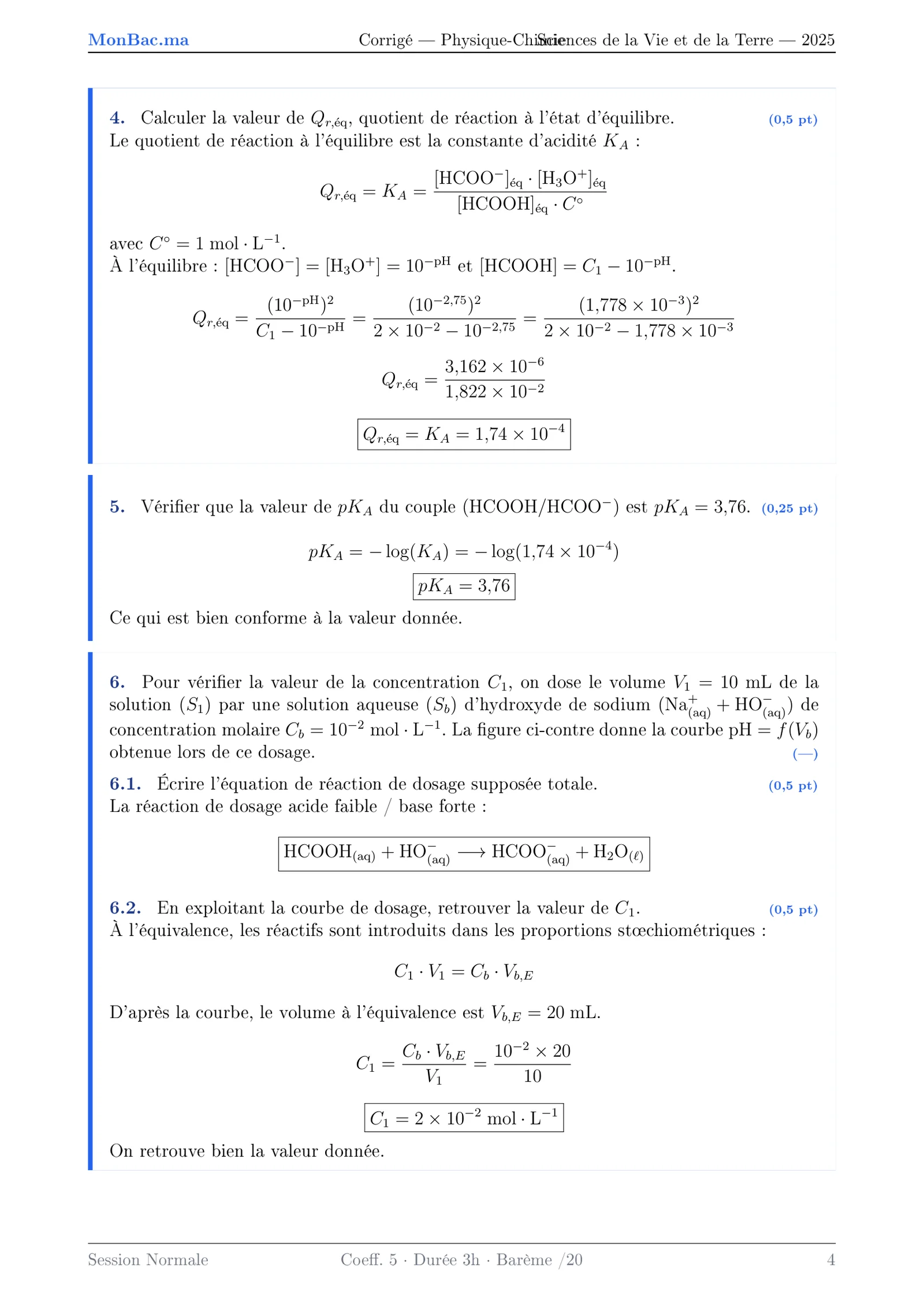 Corrige Physique Bac PC 2025 page 4