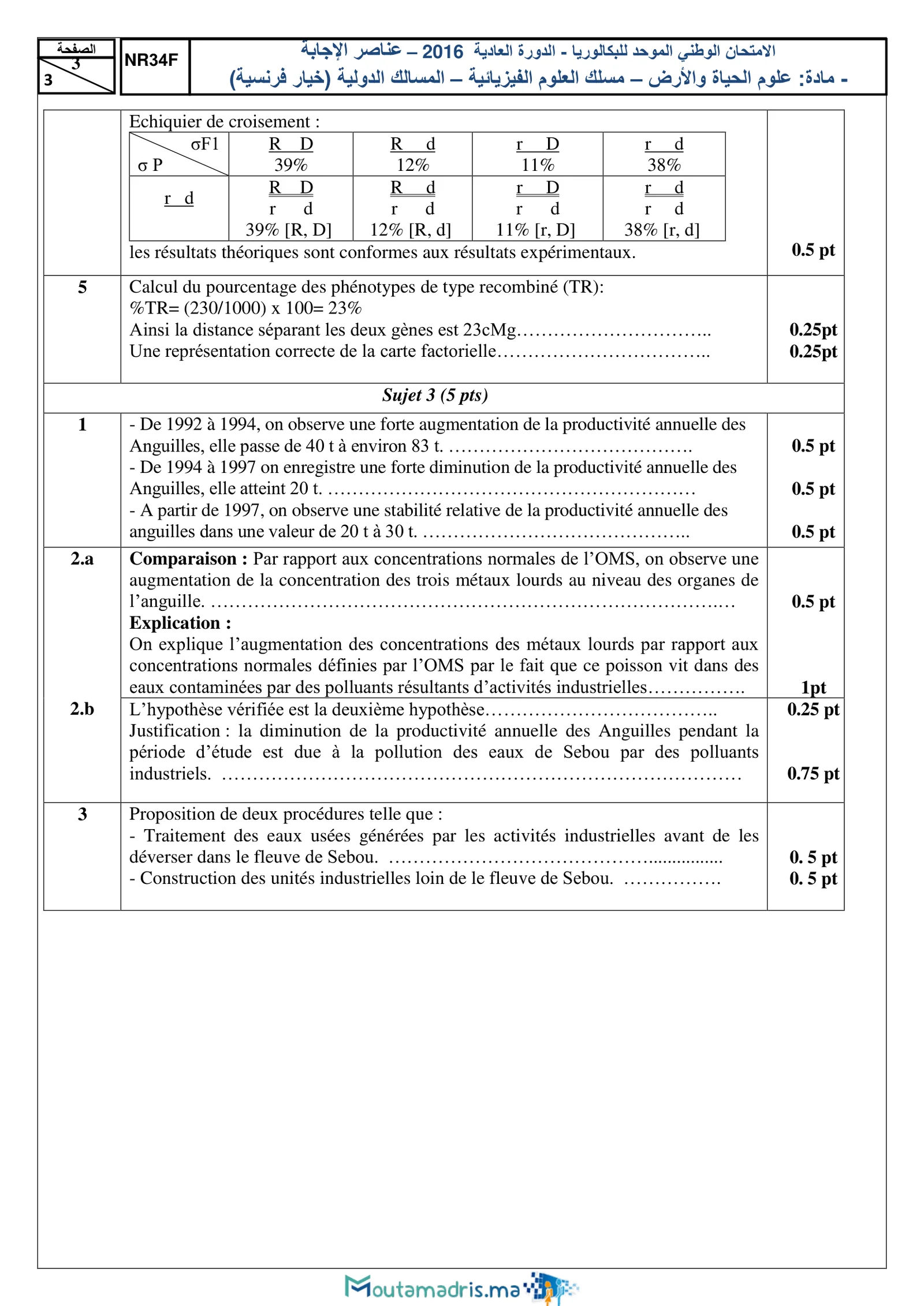Corrige SVT Bac PC 2016 page 3