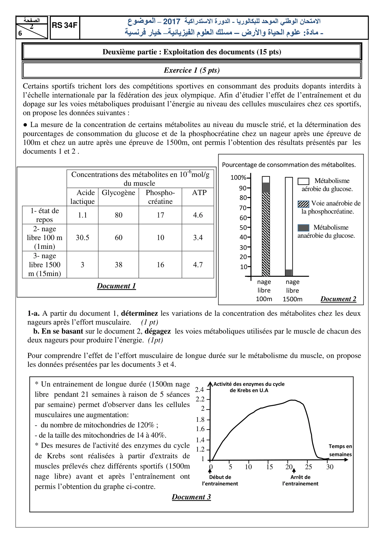 Sujet SVT Bac PC 2017 page 2
