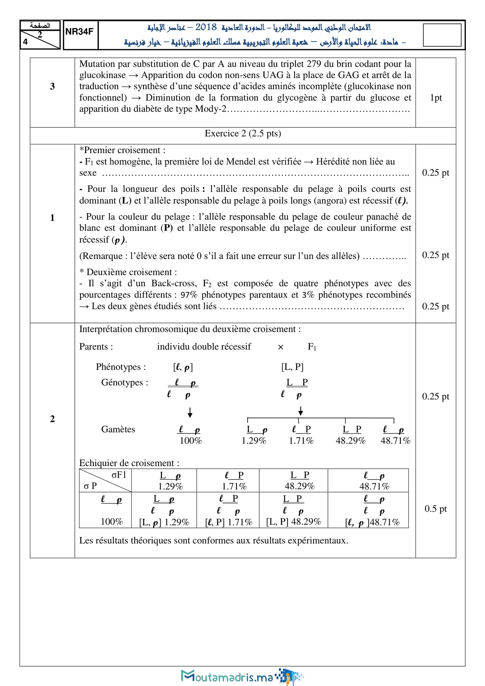 Corrige SVT Bac PC 2018 page 2