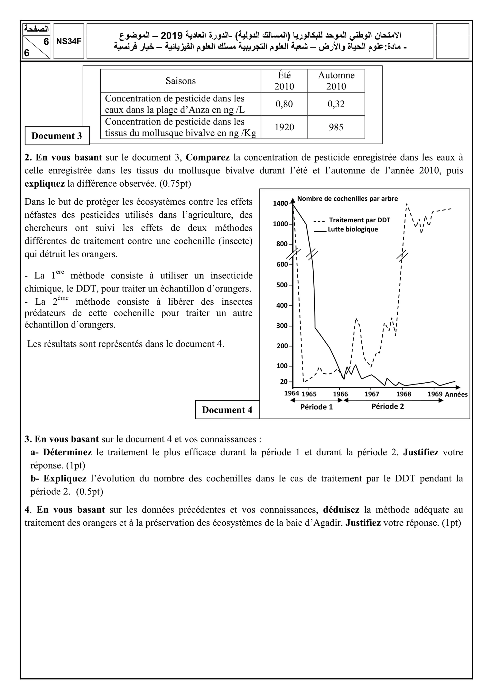 Sujet SVT Bac PC 2019 page 6