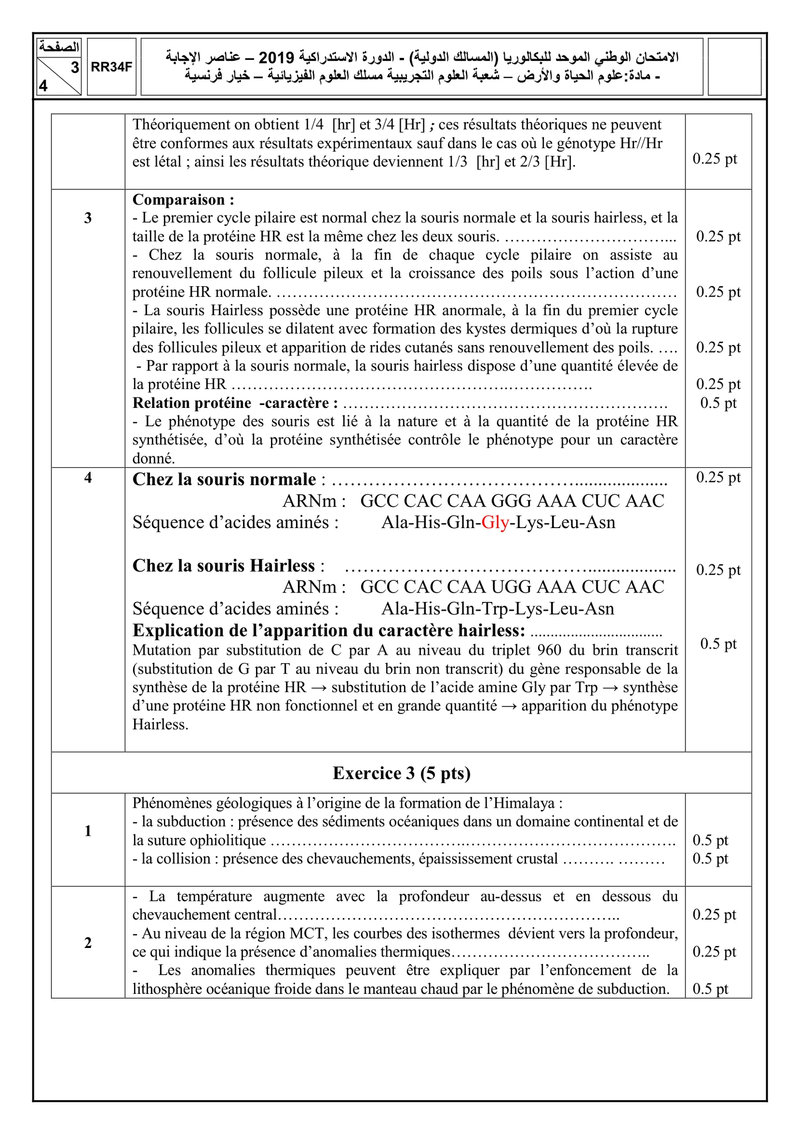 Corrige SVT Bac PC 2019 page 3