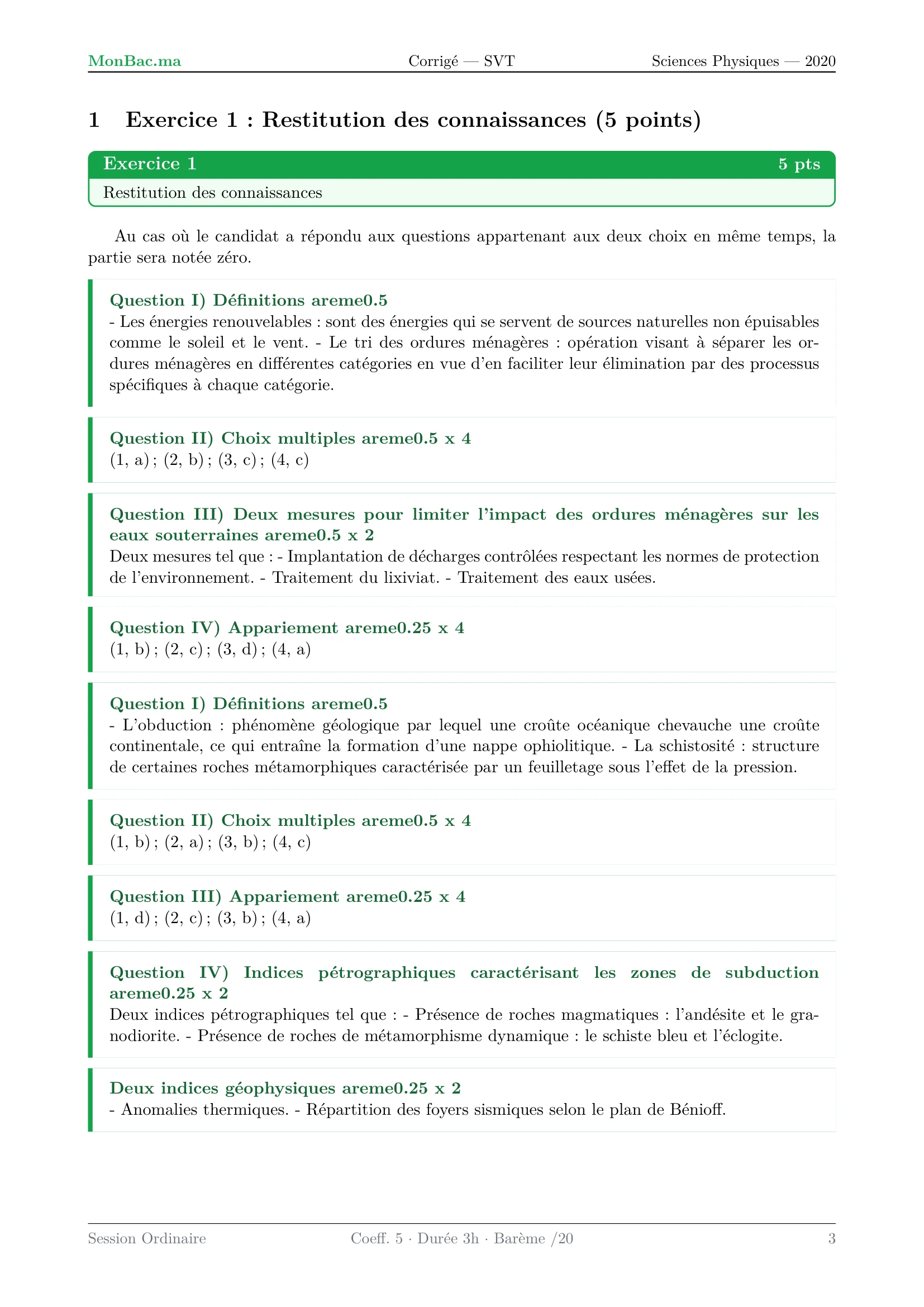 Corrige SVT Bac PC 2020 page 3