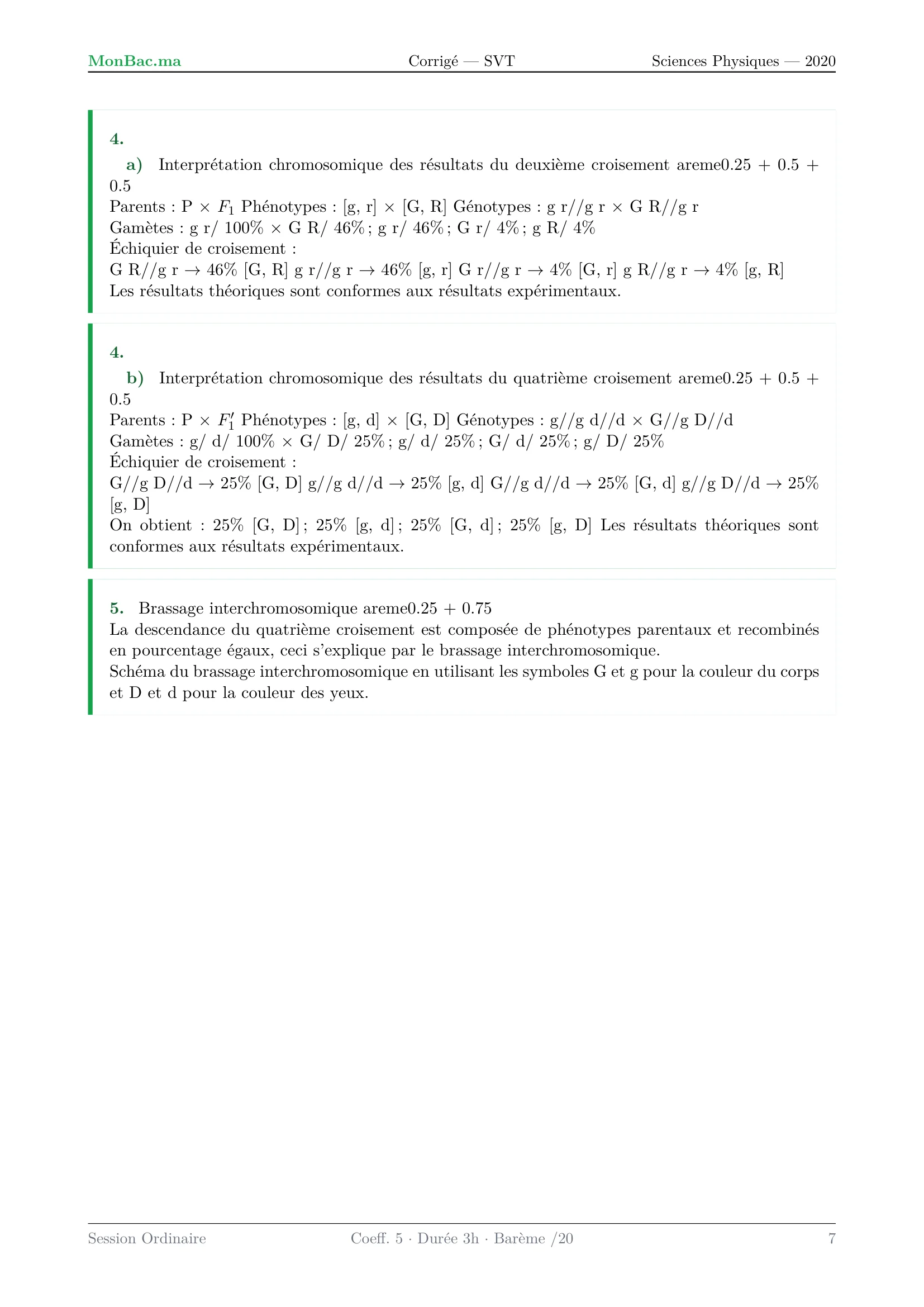 Corrige SVT Bac PC 2020 page 7
