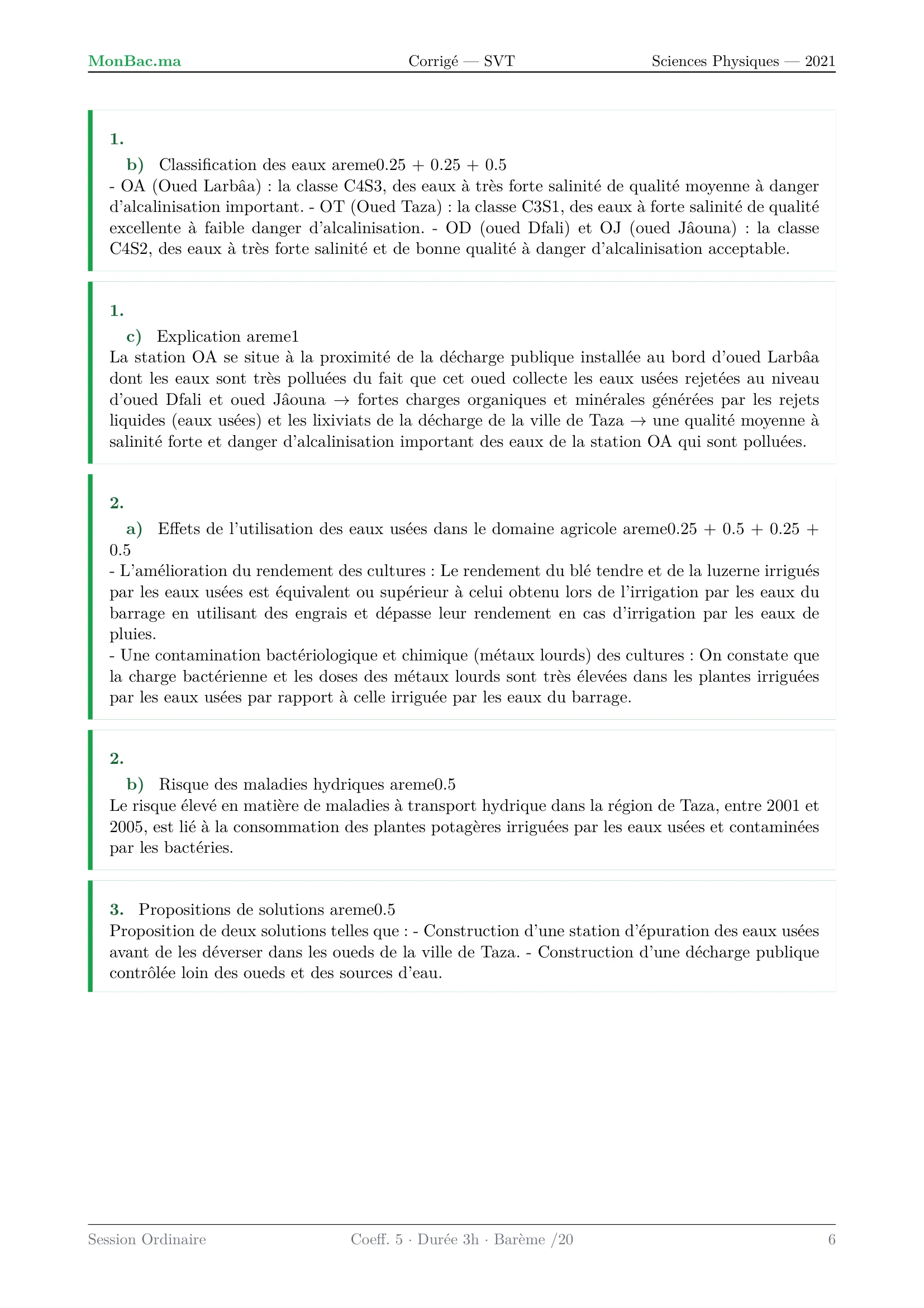 Corrige SVT Bac PC 2021 page 6