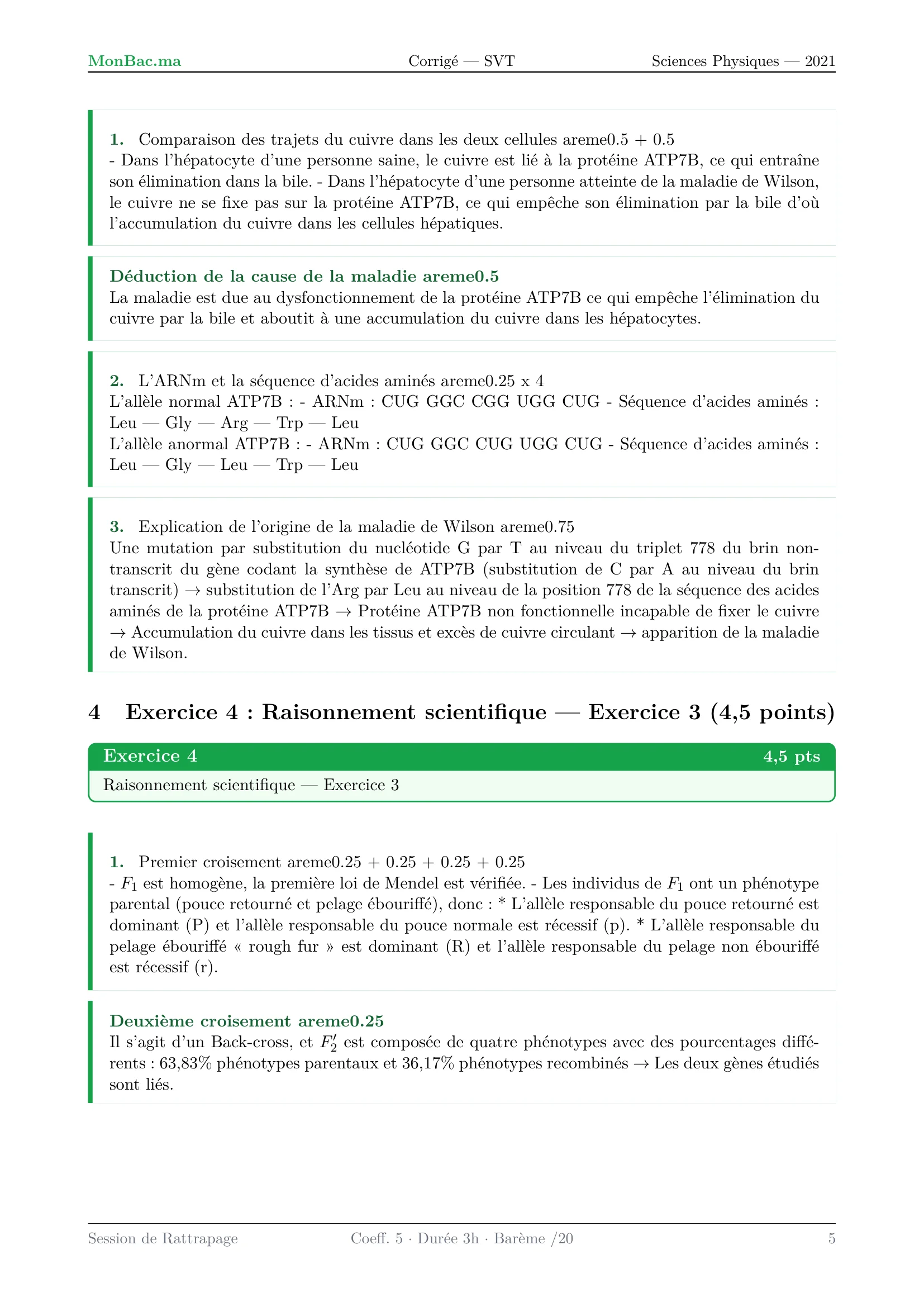 Corrige SVT Bac PC 2021 page 5