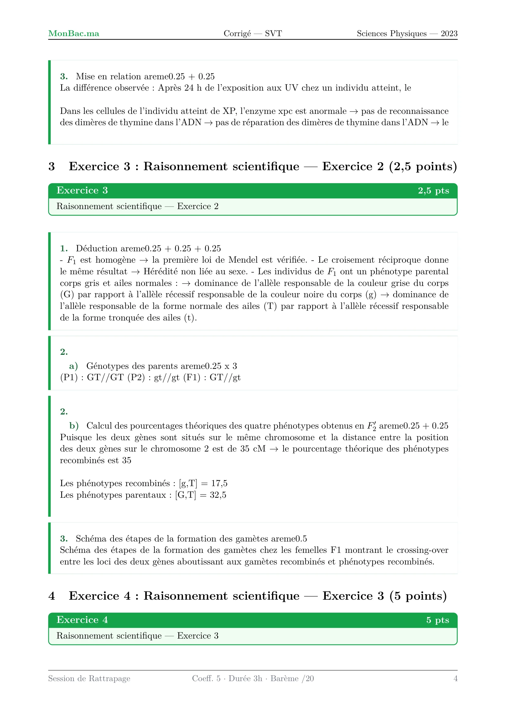 Corrige SVT Bac PC 2023 page 4