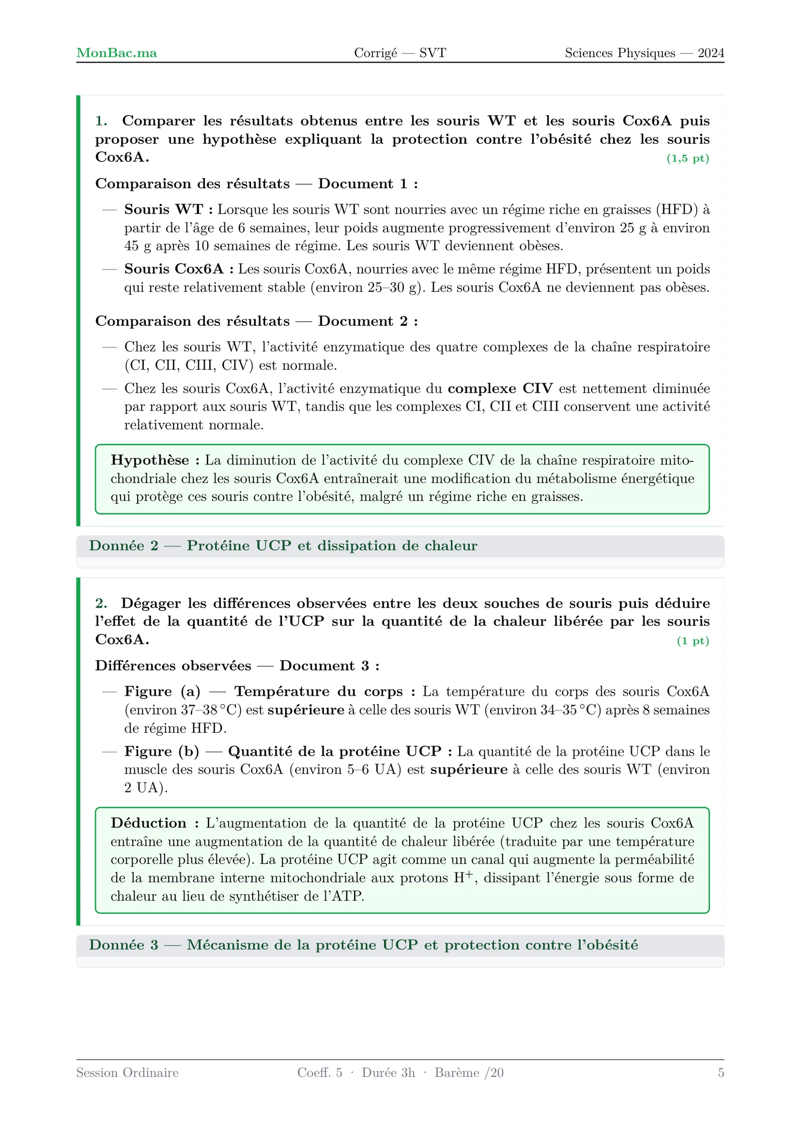 Corrige SVT Bac PC 2024 page 5