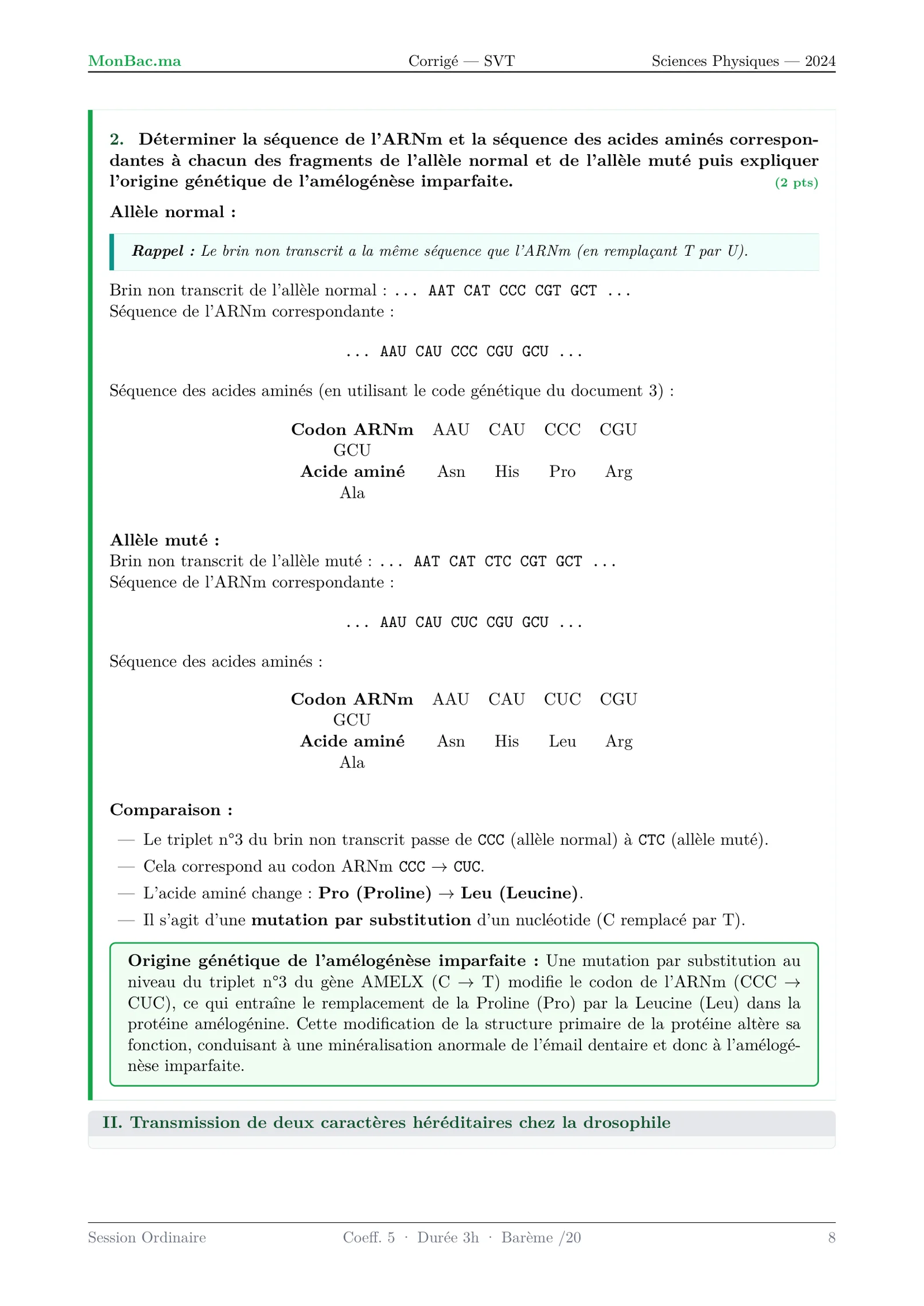 Corrige SVT Bac PC 2024 page 8