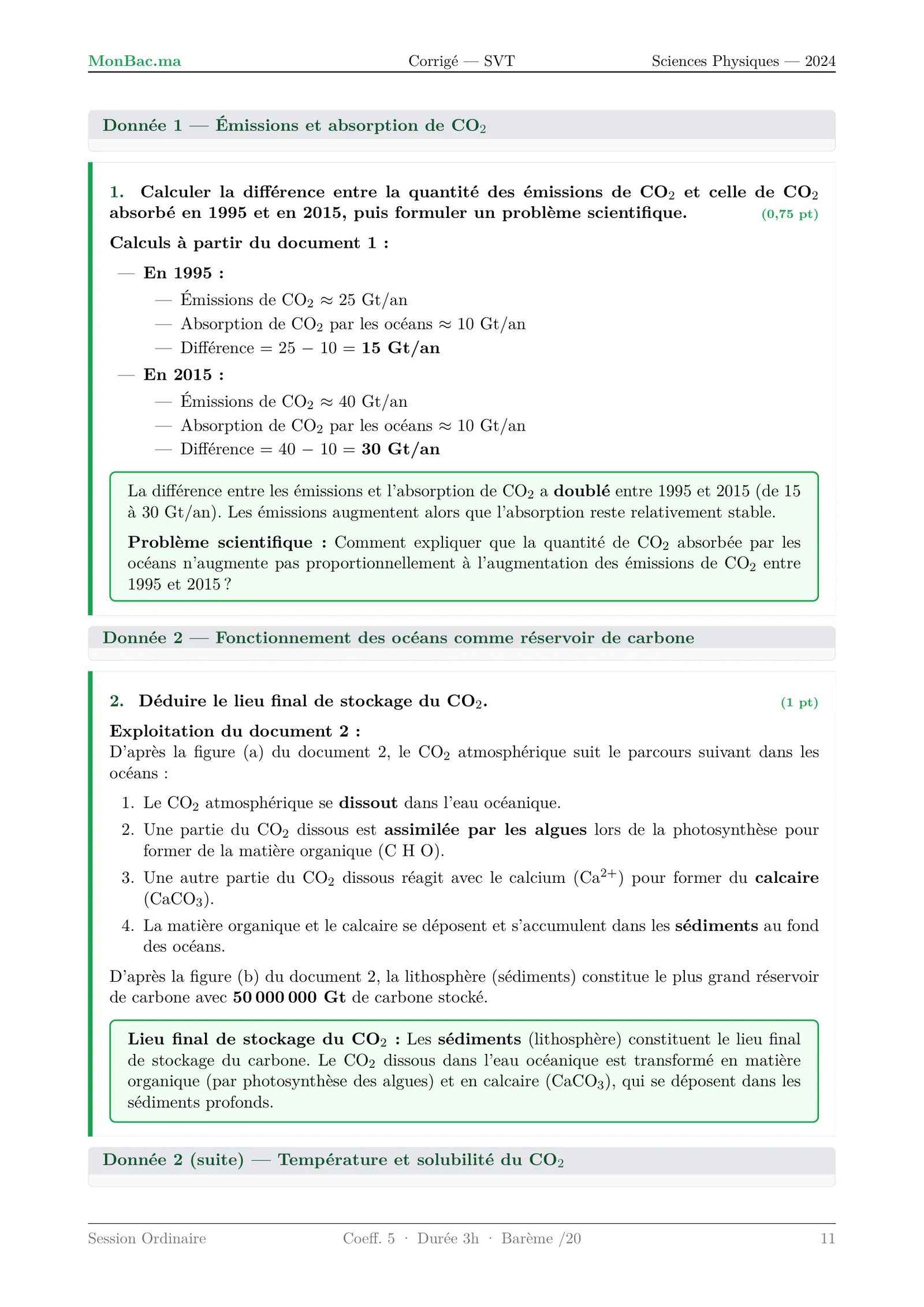 Corrige SVT Bac PC 2024 page 11