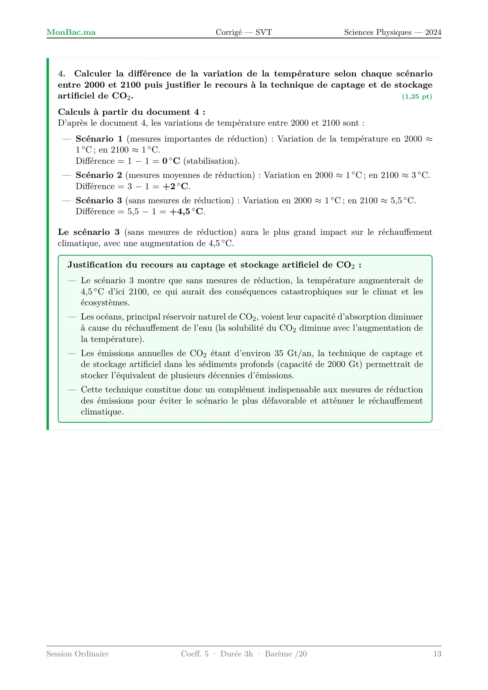 Corrige SVT Bac PC 2024 page 13