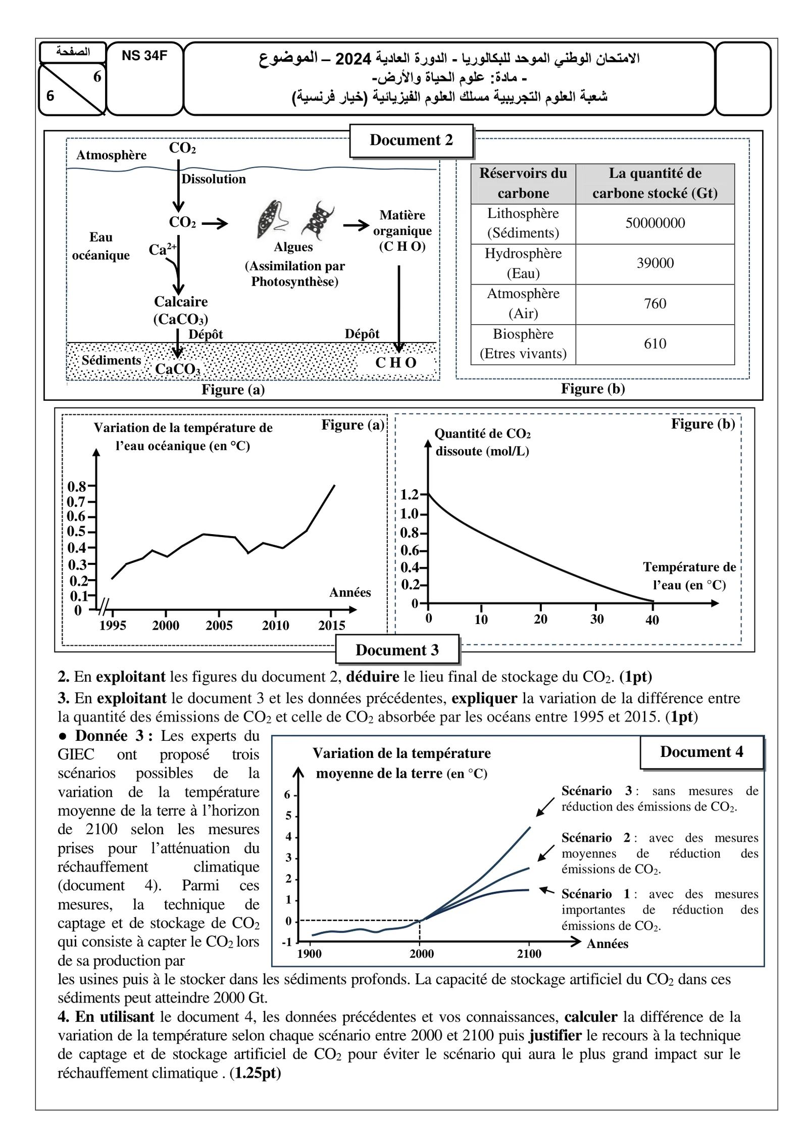Sujet SVT Bac PC 2024 page 6