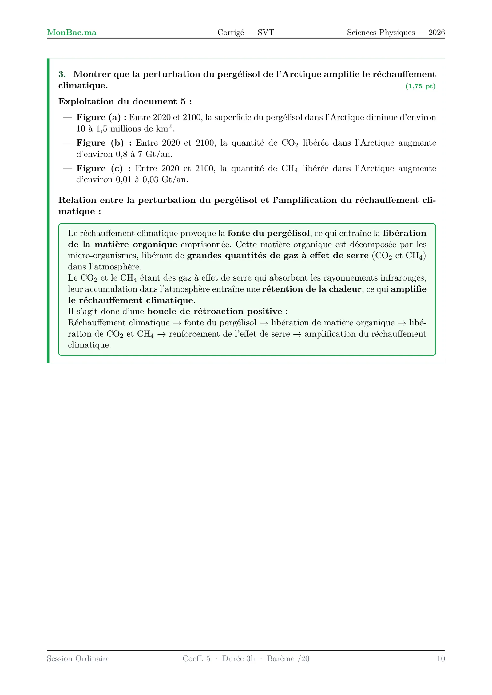 Corrige SVT Bac PC 2026 page 10