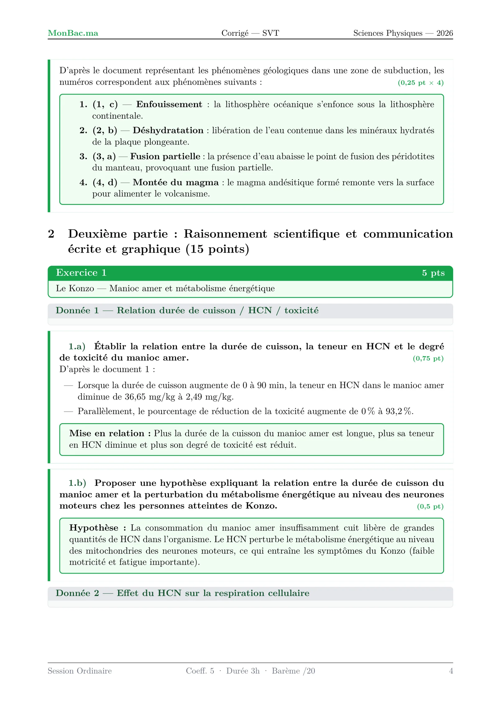 Corrige SVT Bac PC 2026 page 4