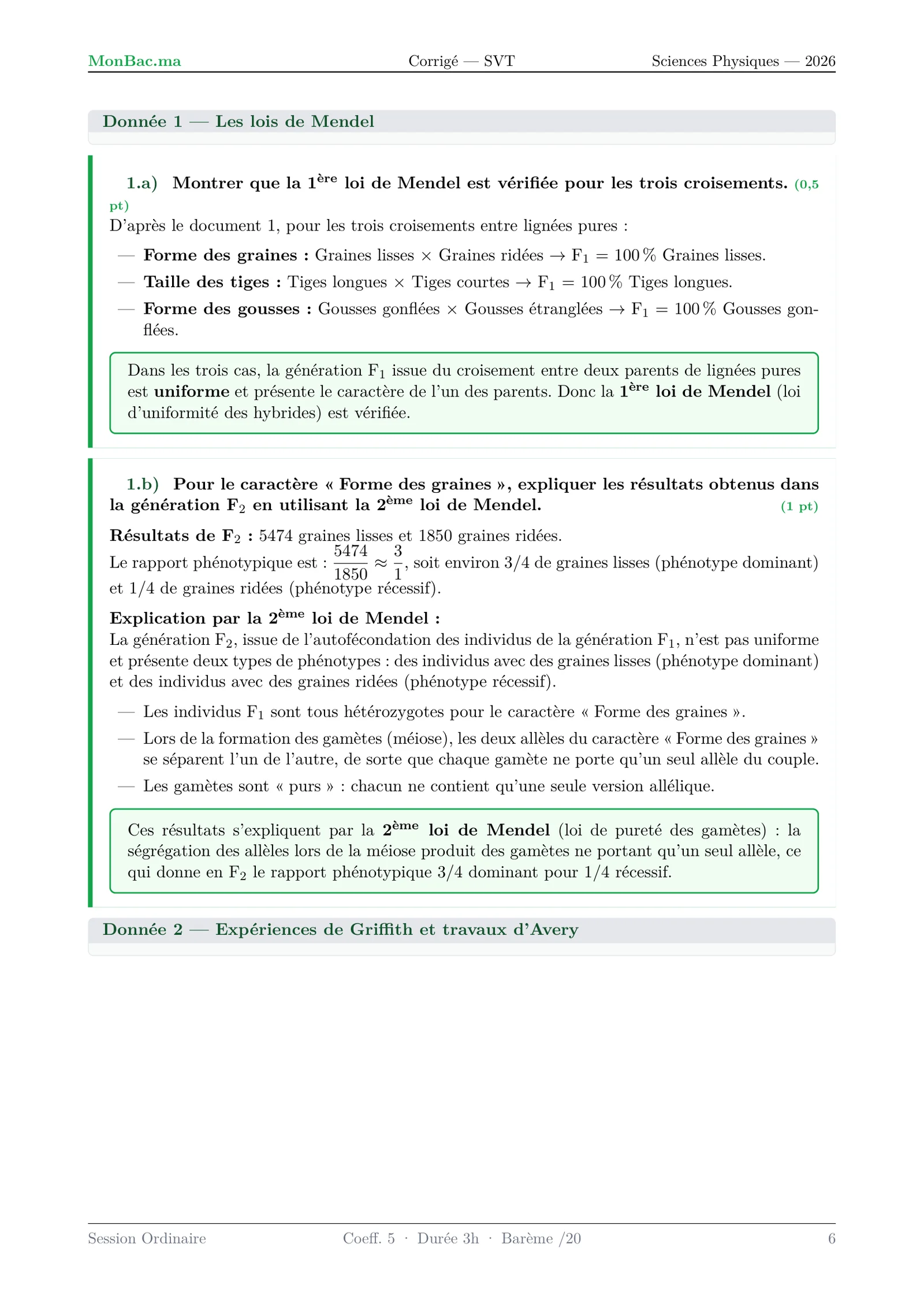 Corrige SVT Bac PC 2026 page 6