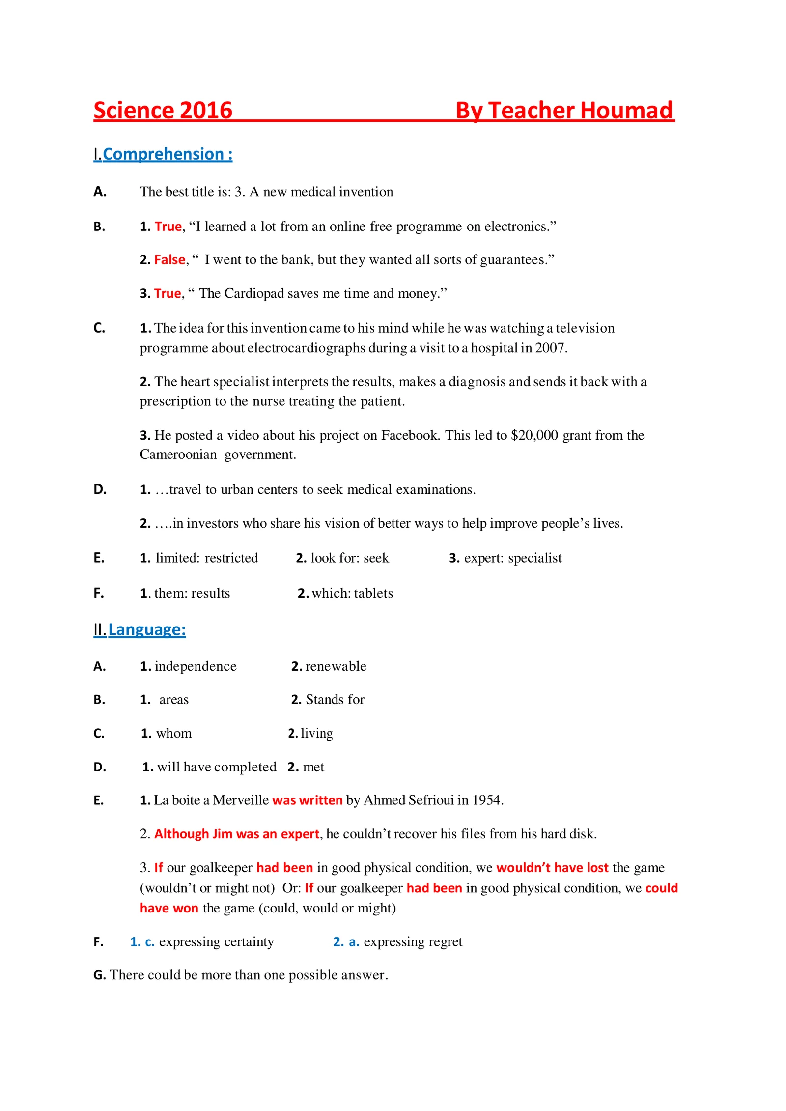 Sujet Anglais Bac SM 2016 page 6