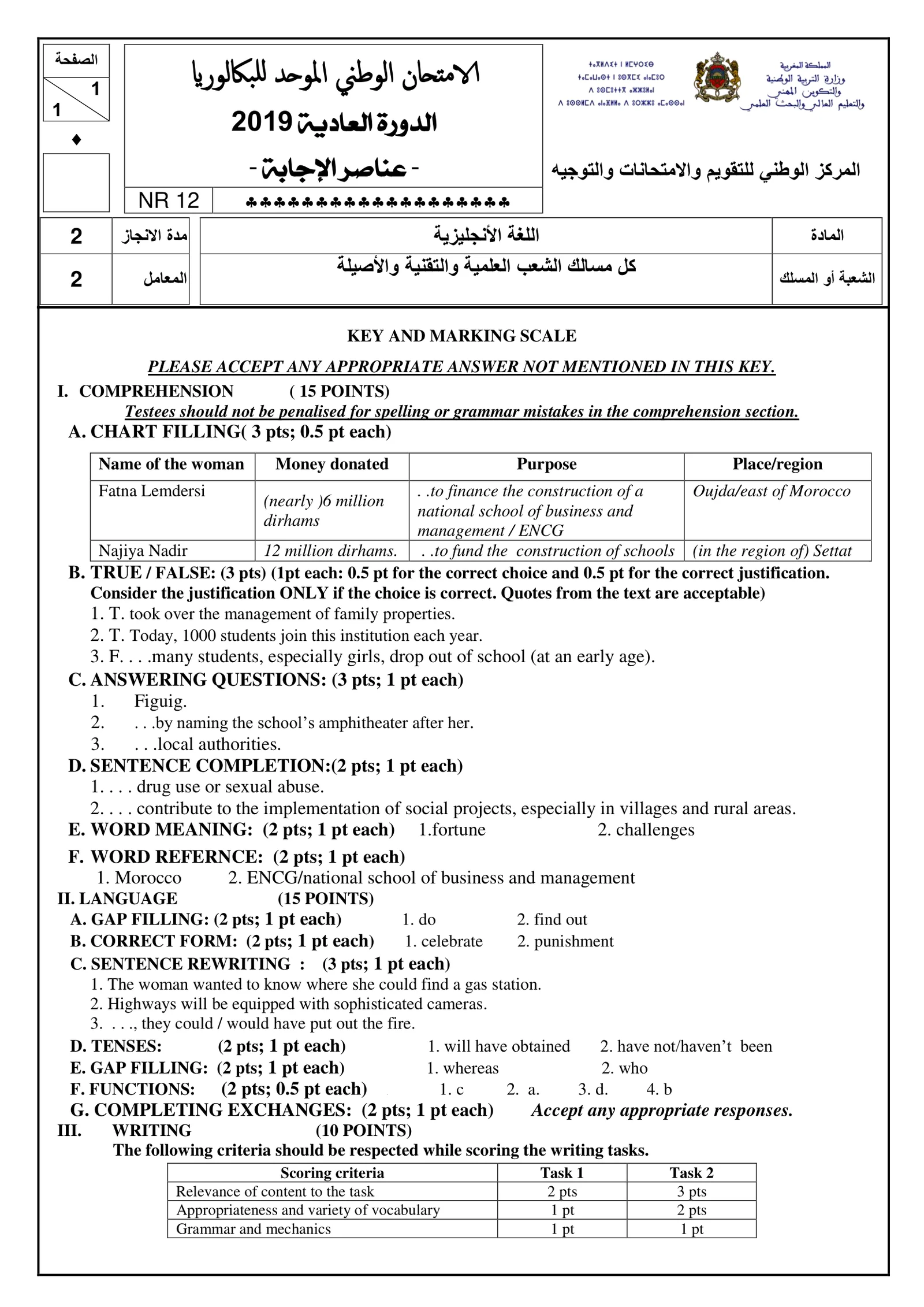 Sujet Anglais Bac SM 2019 page 6