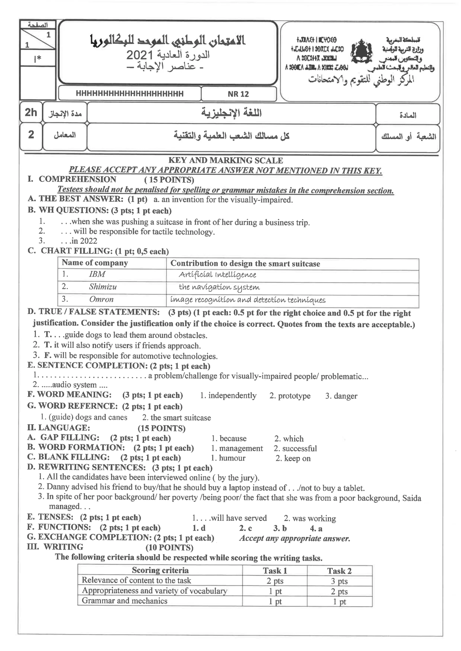 Sujet Anglais Bac SM 2021 page 5