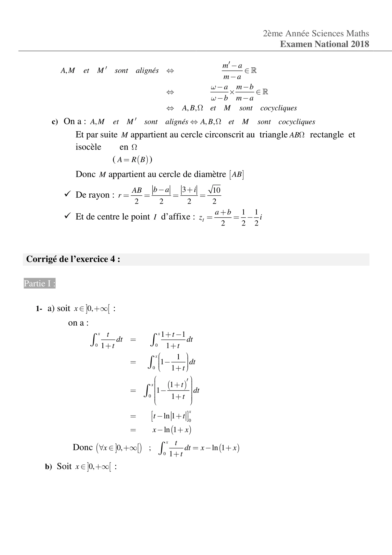 Corrige Math Bac SM 2018 page 9