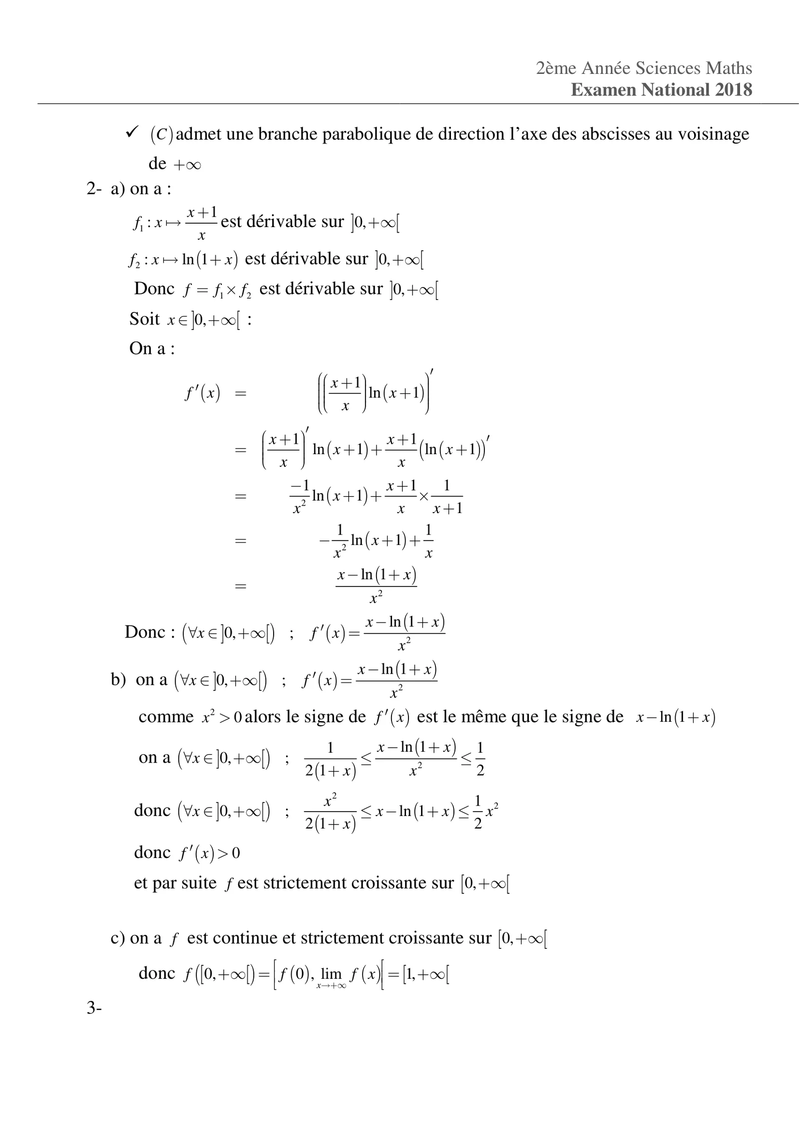 Corrige Math Bac SM 2018 page 12