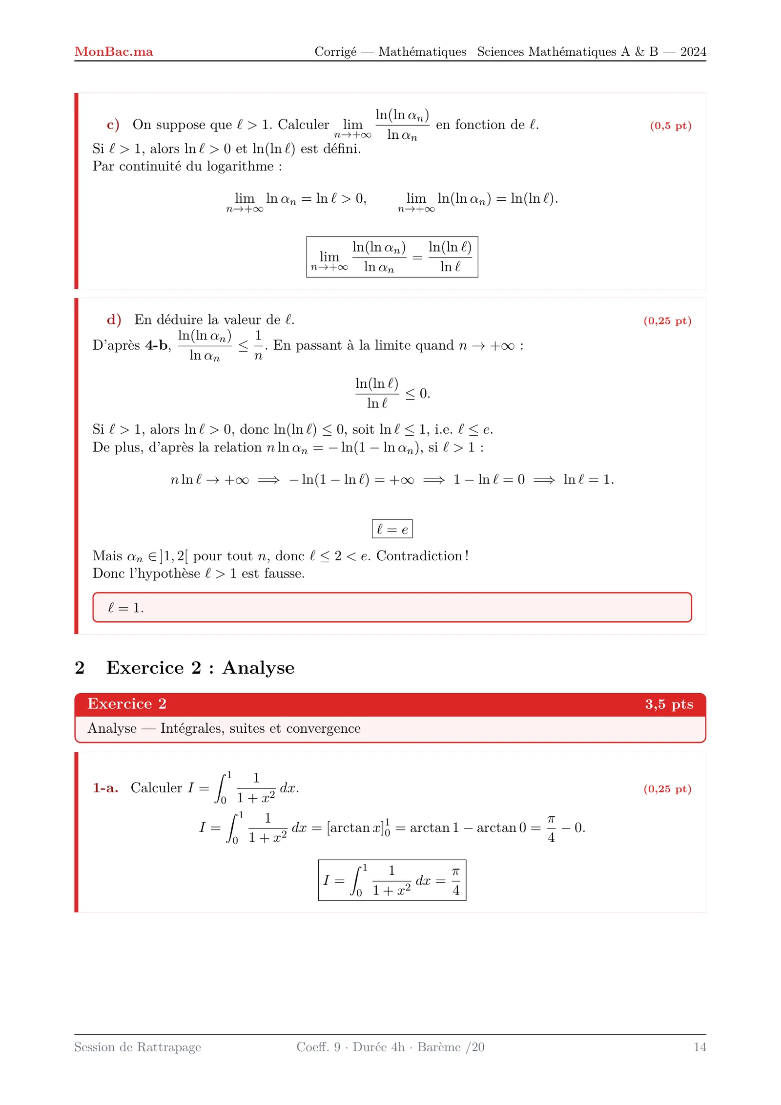 Corrige Math Bac SM 2024 page 14