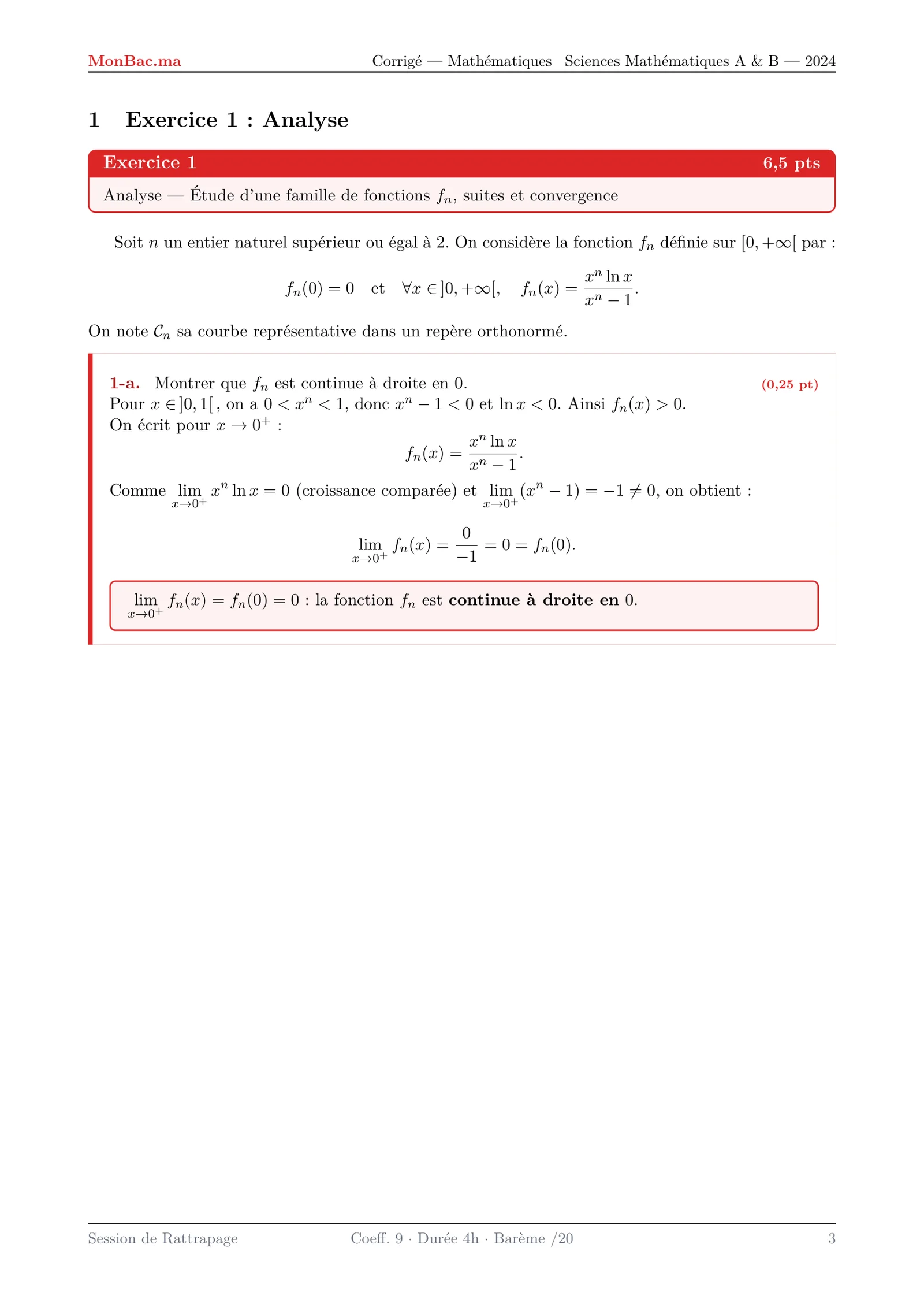 Corrige Math Bac SM 2024 page 3