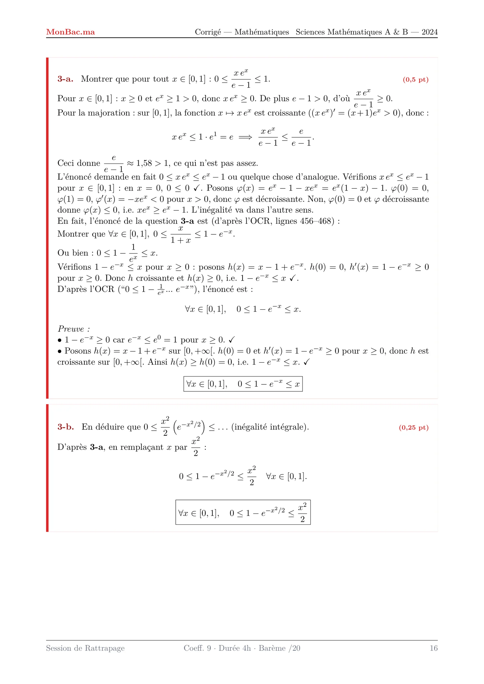 Corrige Math Bac SM 2024 page 16