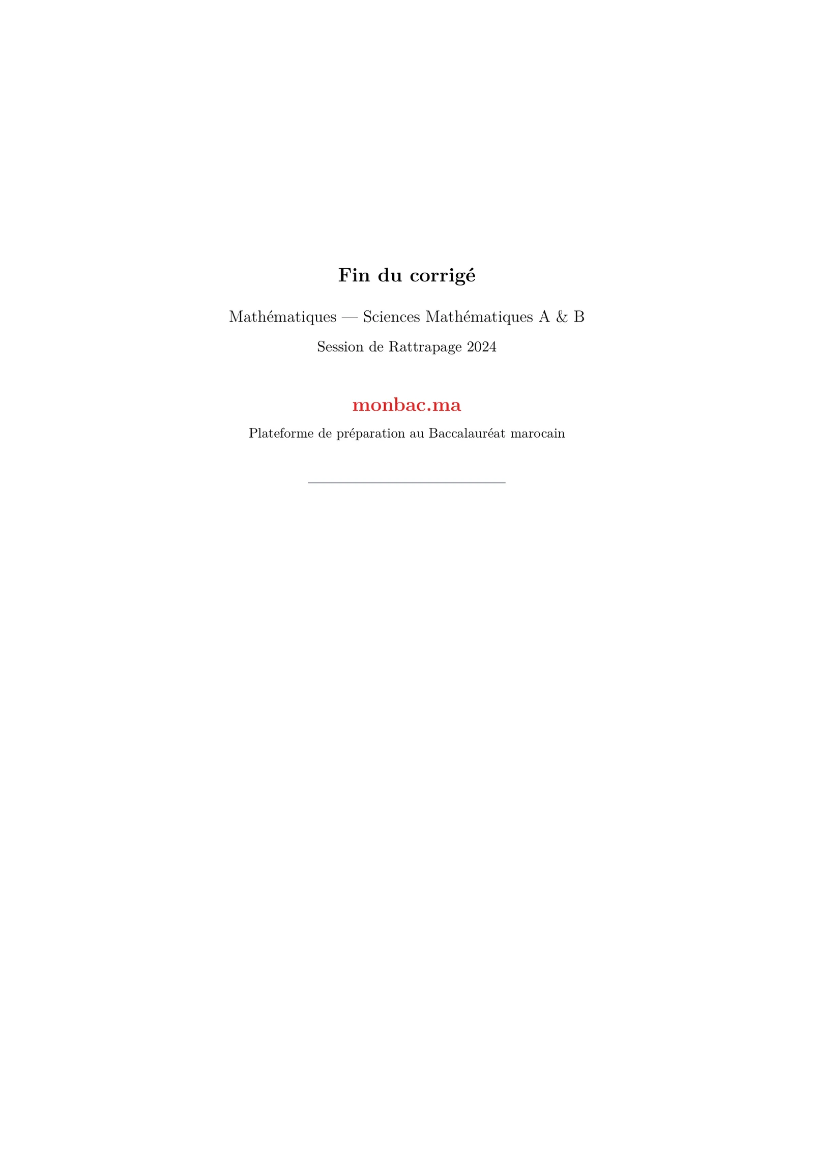 Corrige Math Bac SM 2024 page 31
