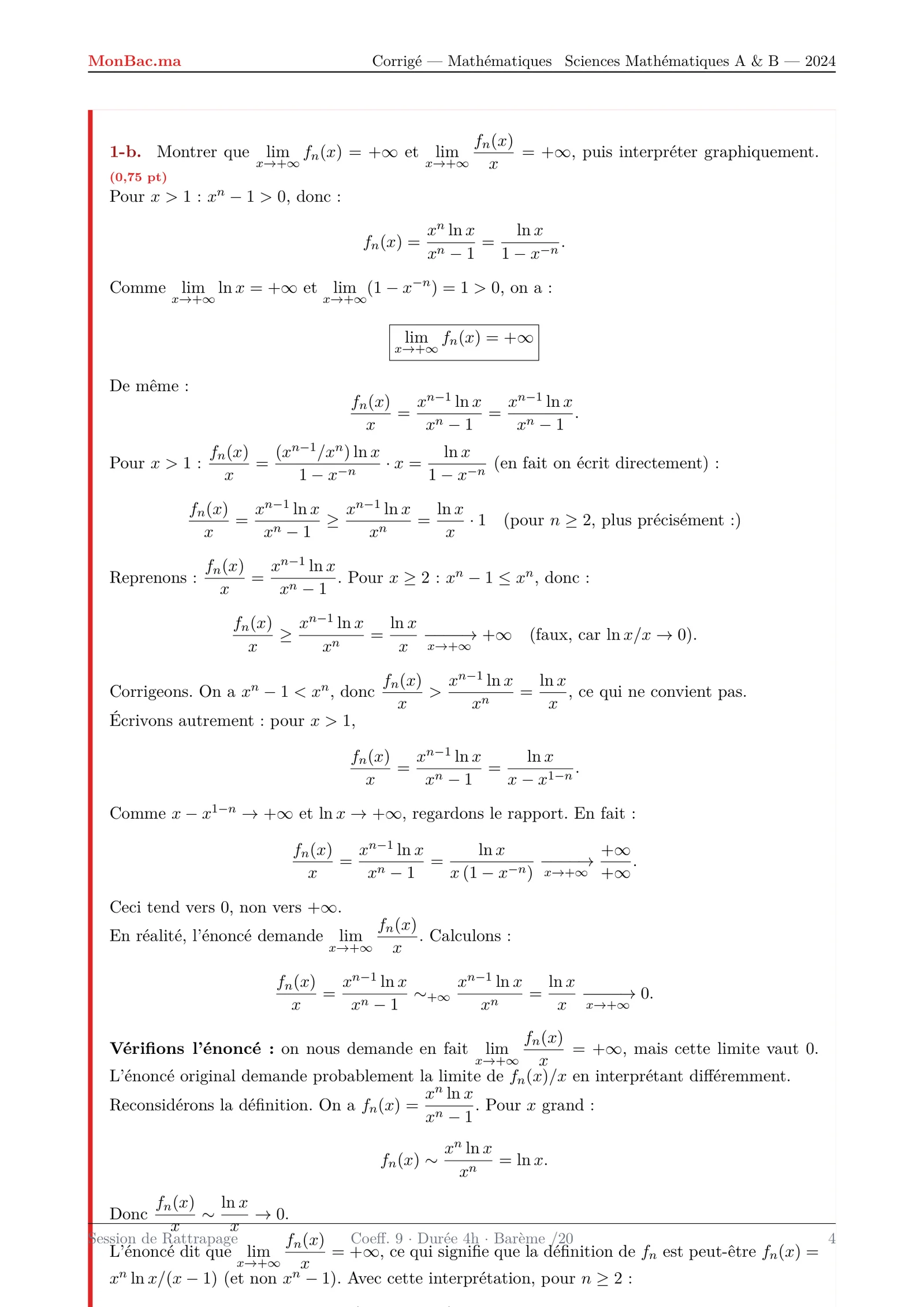 Corrige Math Bac SM 2024 page 4