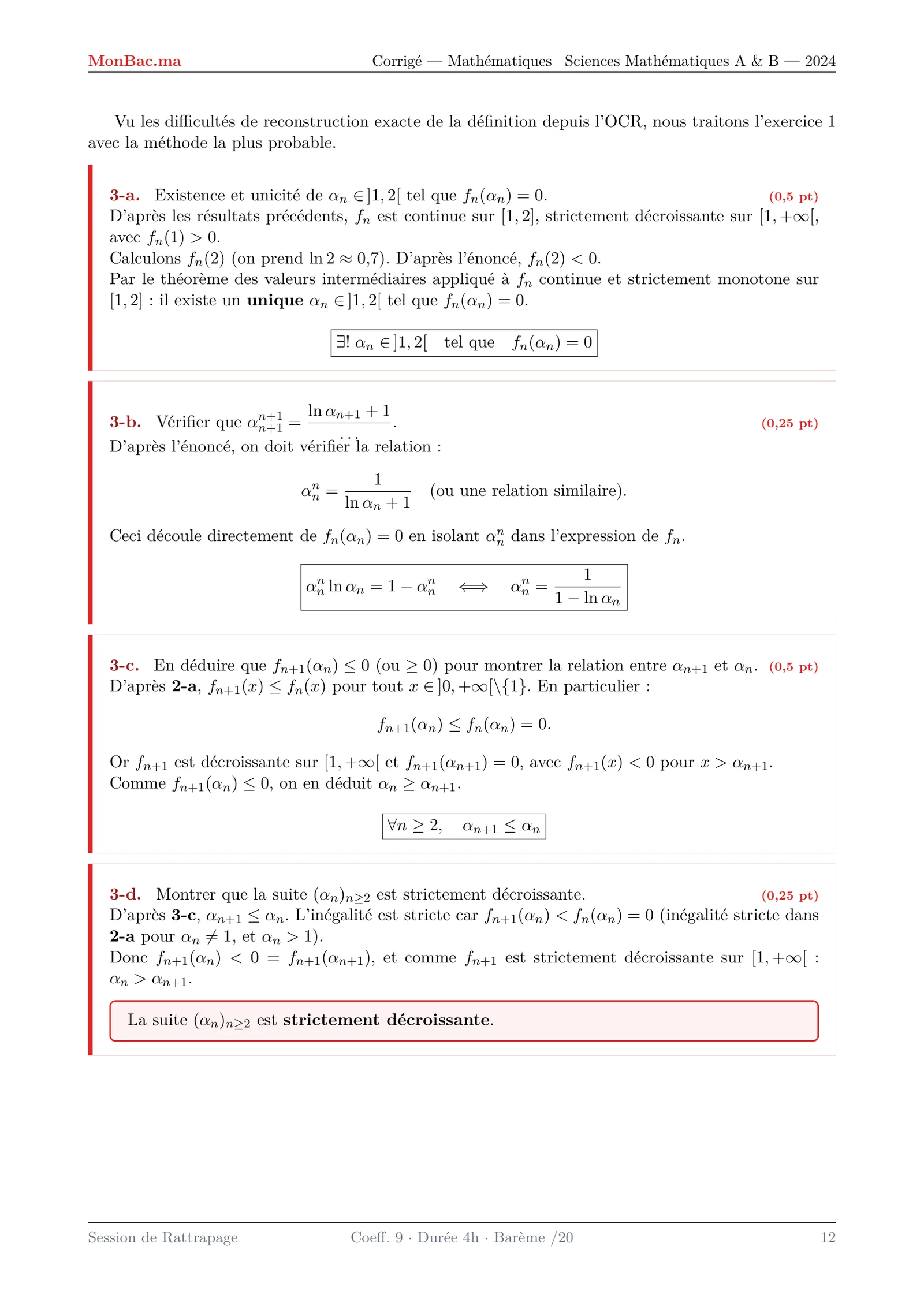 Corrige Math Bac SM 2024 page 12